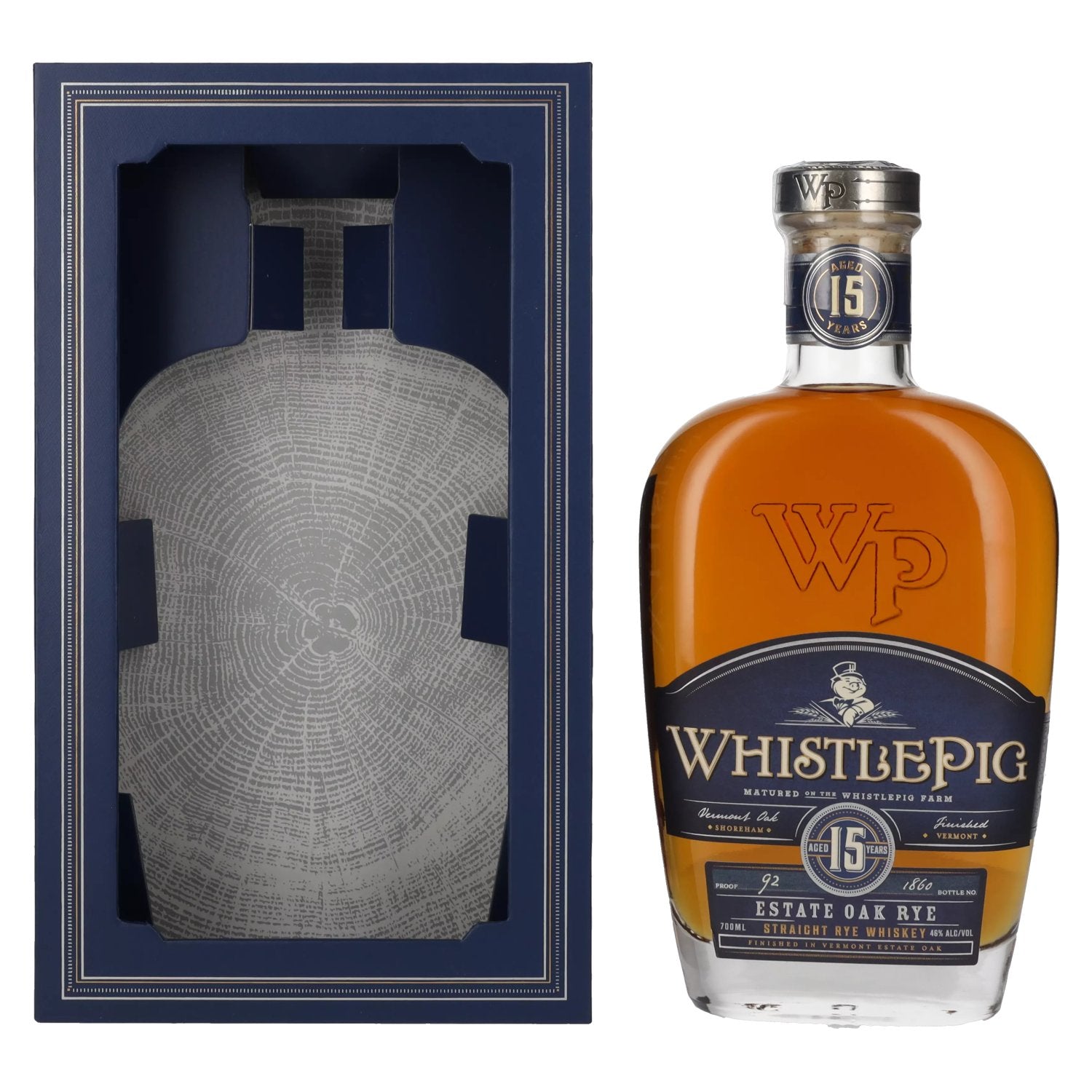 WhistlePig Whiskey 15 Years Old ESTATE OAK RYE 46% vol. 0,7l dans un coffret cadeau