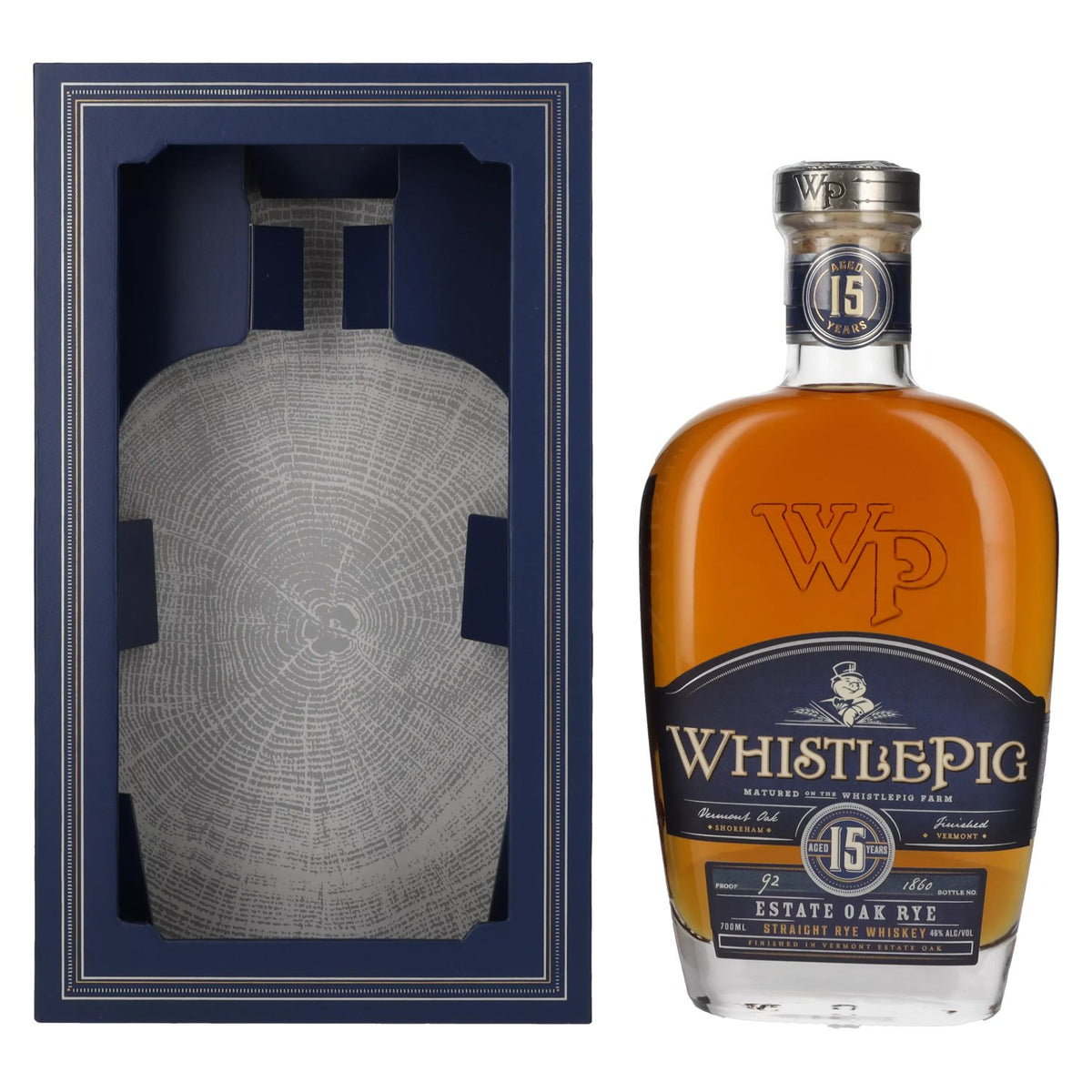 WhistlePig Whiskey 15 Years Old ESTATE OAK RYE 46% vol. 0,7l dans un coffret cadeau