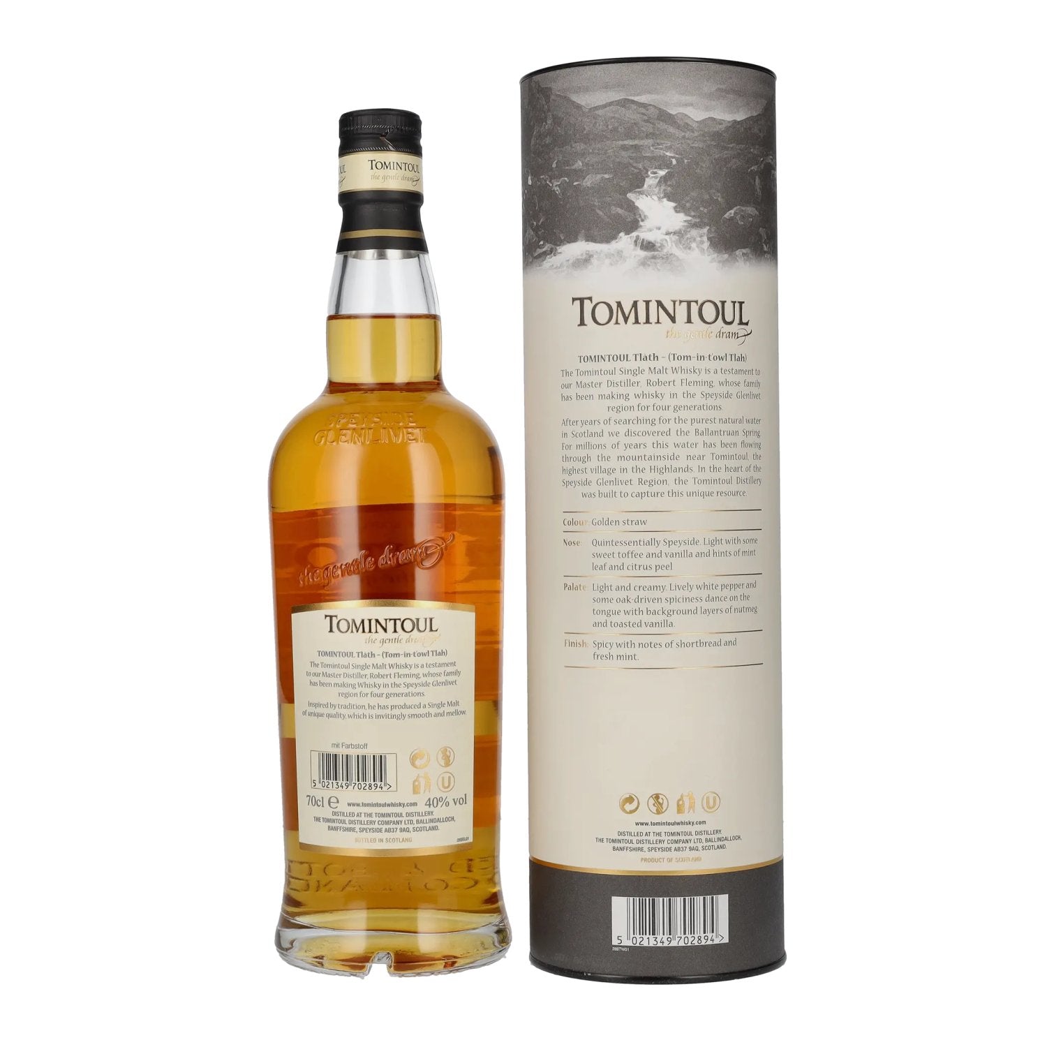 Tomintoul Tlàth Single Malt Scotch Whisky 40% Vol. 0,7l en boîte cadeau
