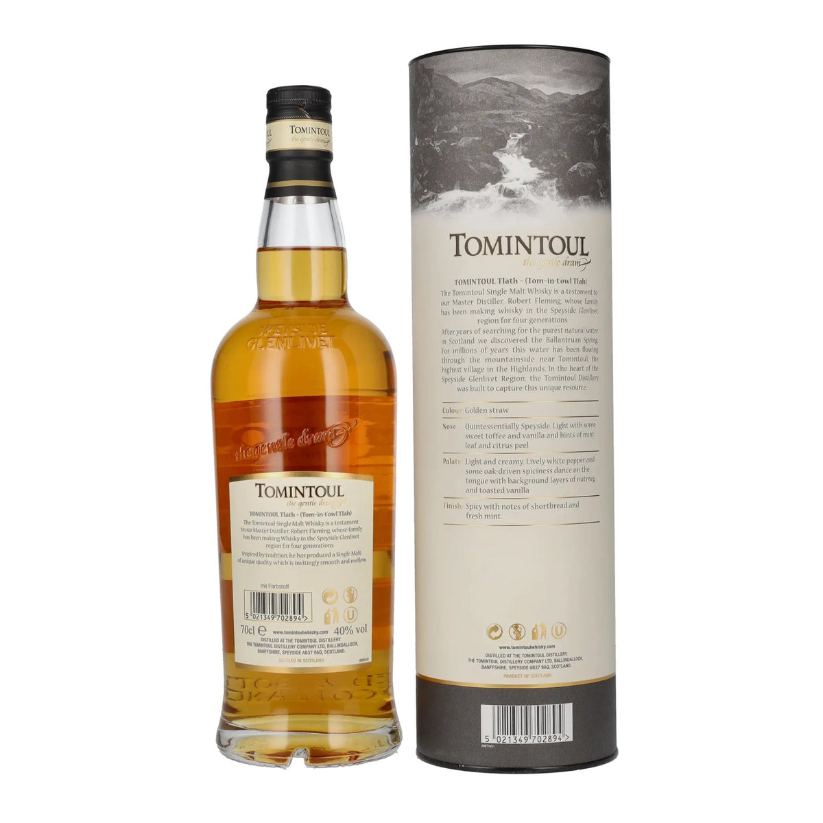 Tomintoul Tlàth Single Malt Scotch Whisky 40% Vol. 0,7l en boîte cadeau