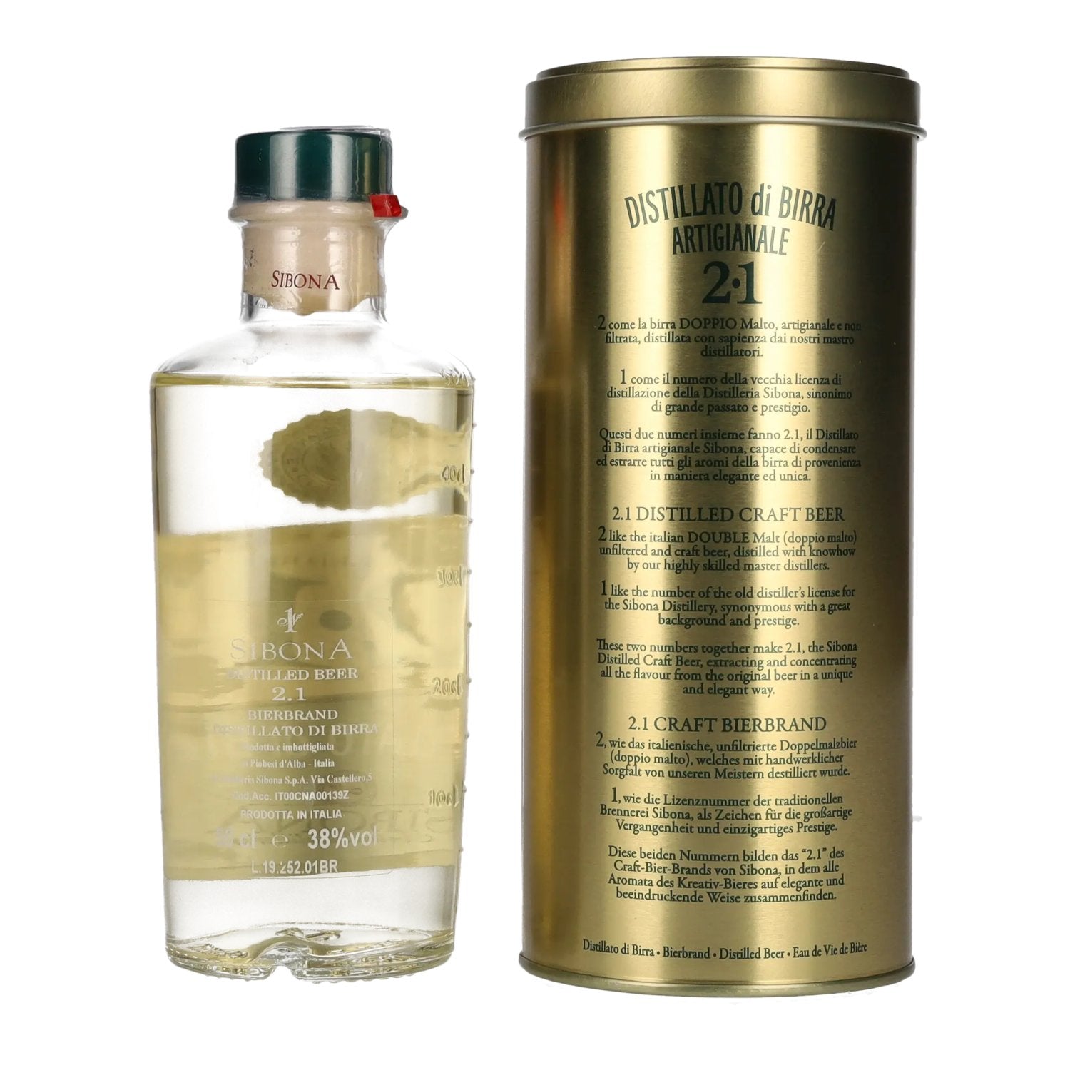Sibona Distillato di Birra 2.1 Bierbrand 38% Vol. 0,5l