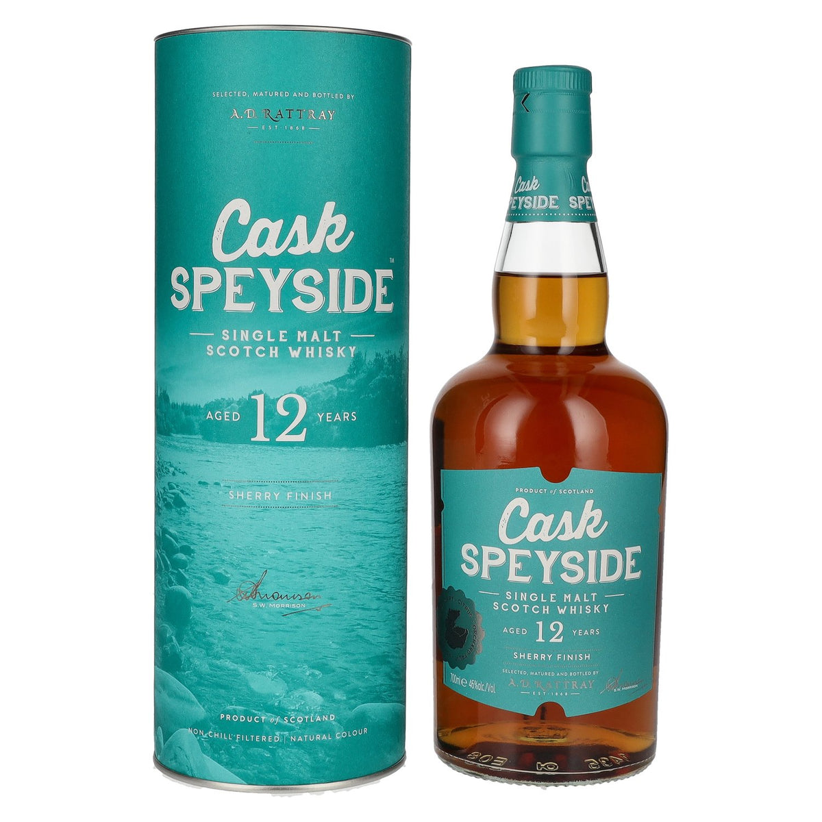 A.D. Rattray Cask SPEYSIDE 12 Years Old Single Malt SHERRY FINISH 46% ABV 0.7l in a gift box