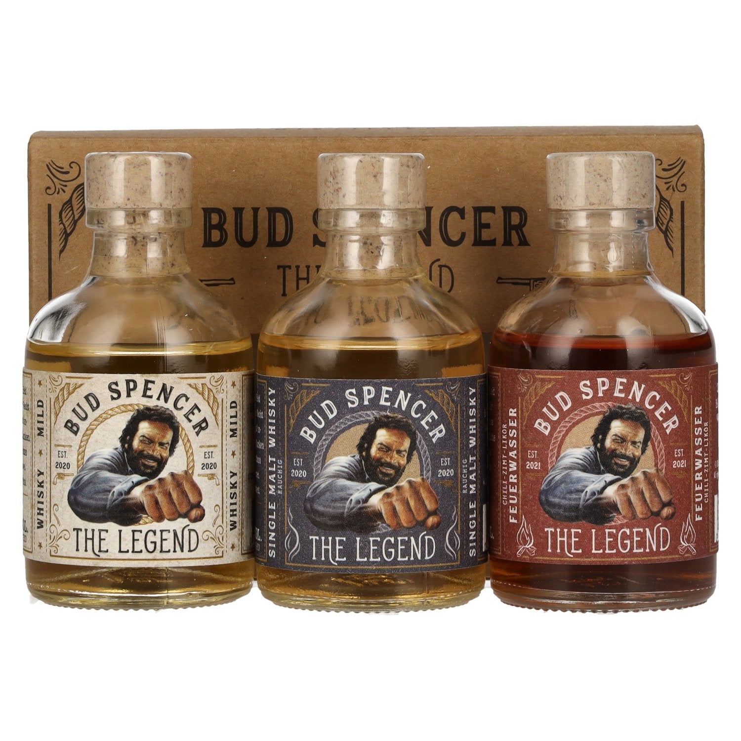 Bud Spencer THE LEGEND Miniset 42,7% vol. 3x0,05l en boîte cadeau