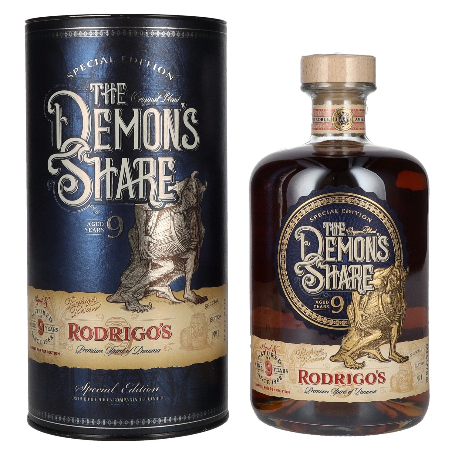 The Demon's Share 9 Years Old Rodrigo's Reserve Special Edition No. 1 40% Vol. 0,7l en boîte cadeau