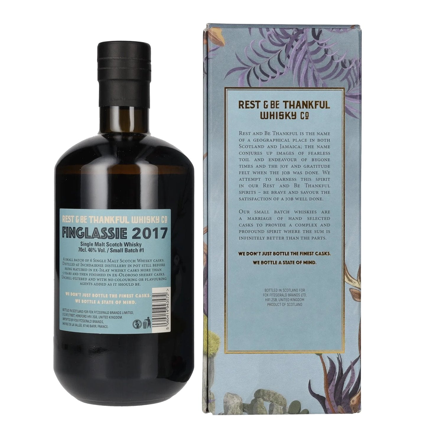 Rest & Be Thankful Finglassie 5 Years Old Single Malt 2017 46% Vol. 0,7l in Geschenkbox