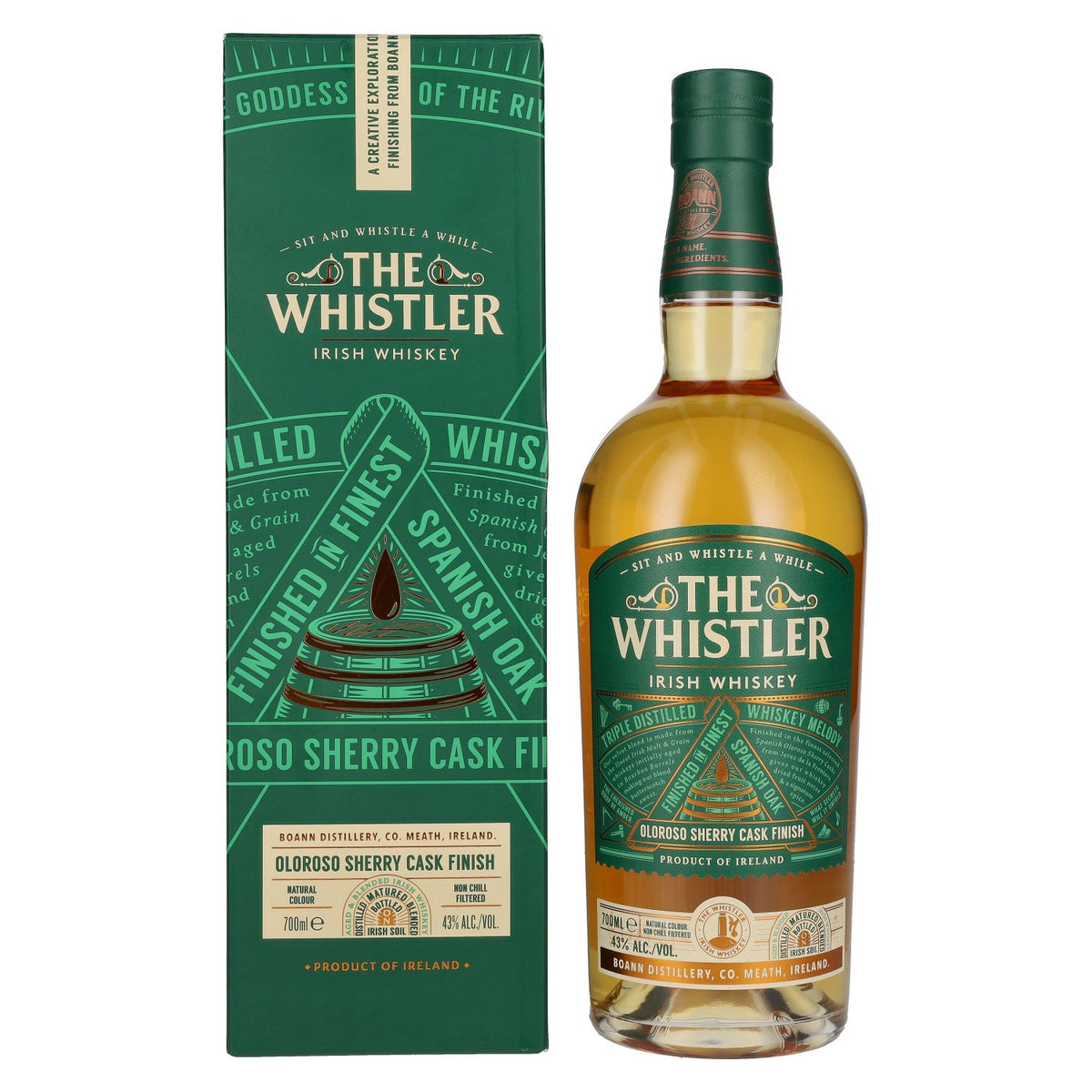 The Whistler Irish Whiskey OLOROSO SHERRY CASK FINISH 43% vol. 0.7 l in a gift box