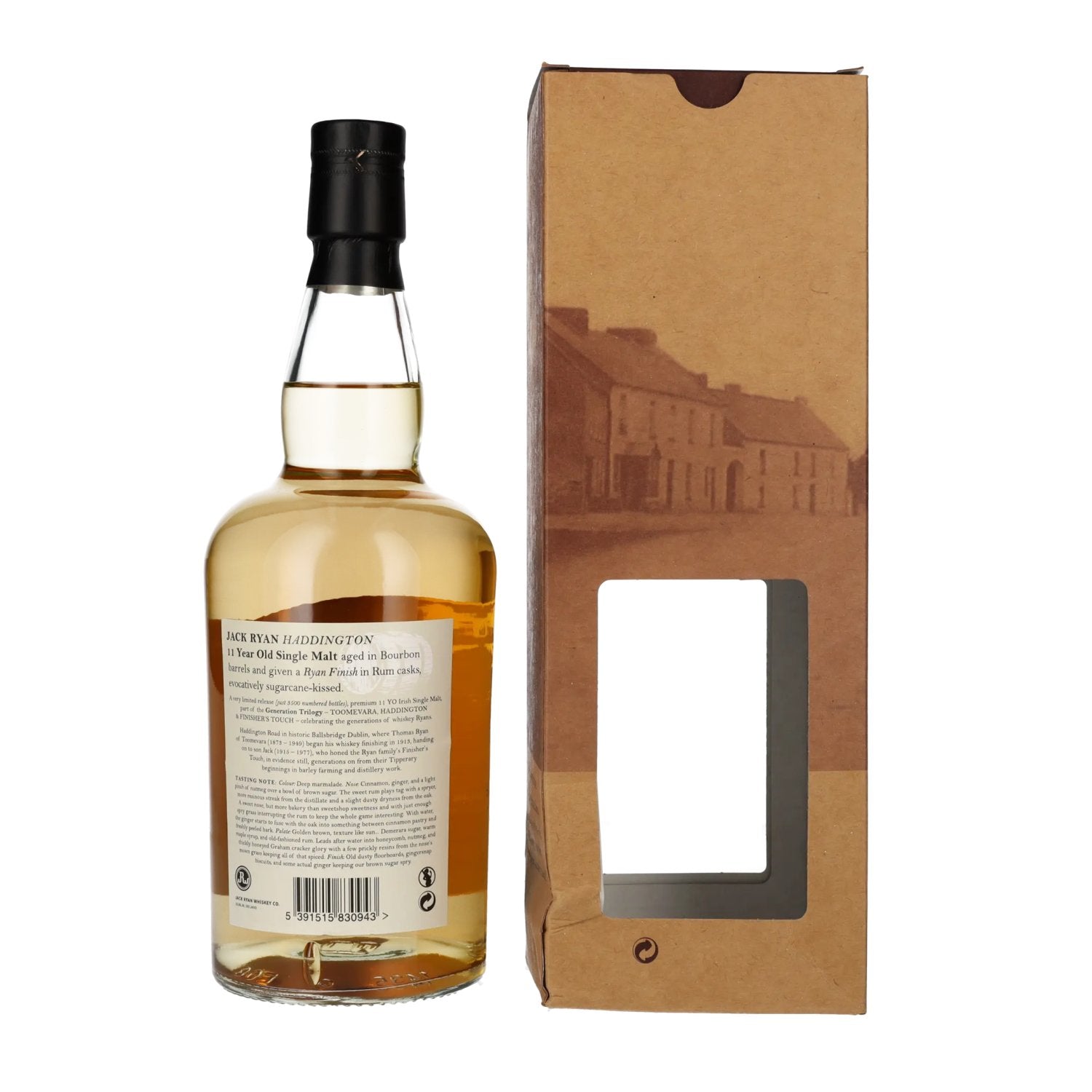 Jack Ryan HADDINGTON 11 Years Old Single Malt Irish Whiskey Rum Cask Reserve 46% Vol. 0,7l en coffret cadeau