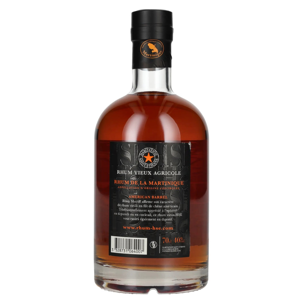 HSE Rhum Vieux Agricole BLACK SHERIFF American Barrel 40% Vol. 0,7l