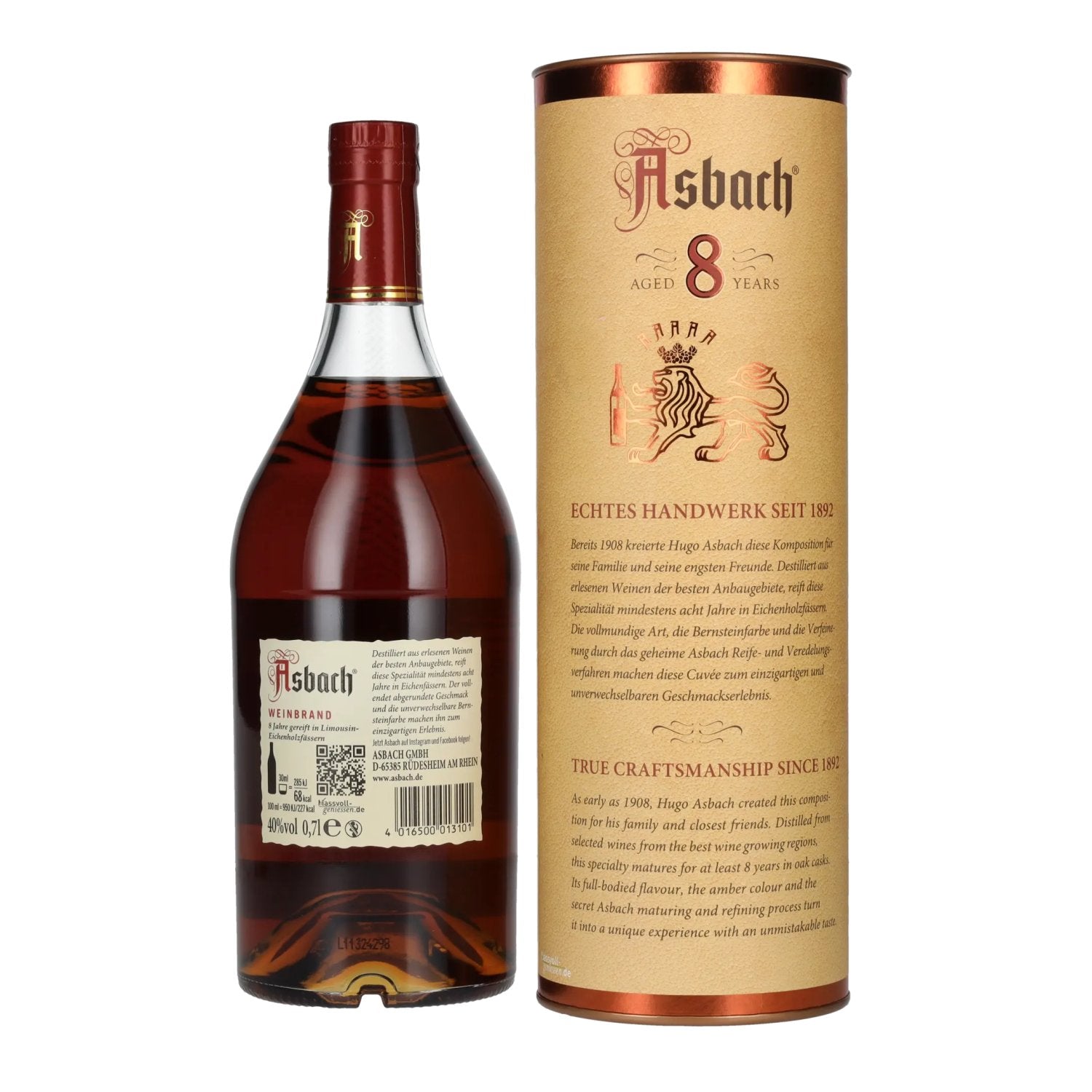 Asbach Privatbrand 8 Years 40% Vol. 0,7l in gift box