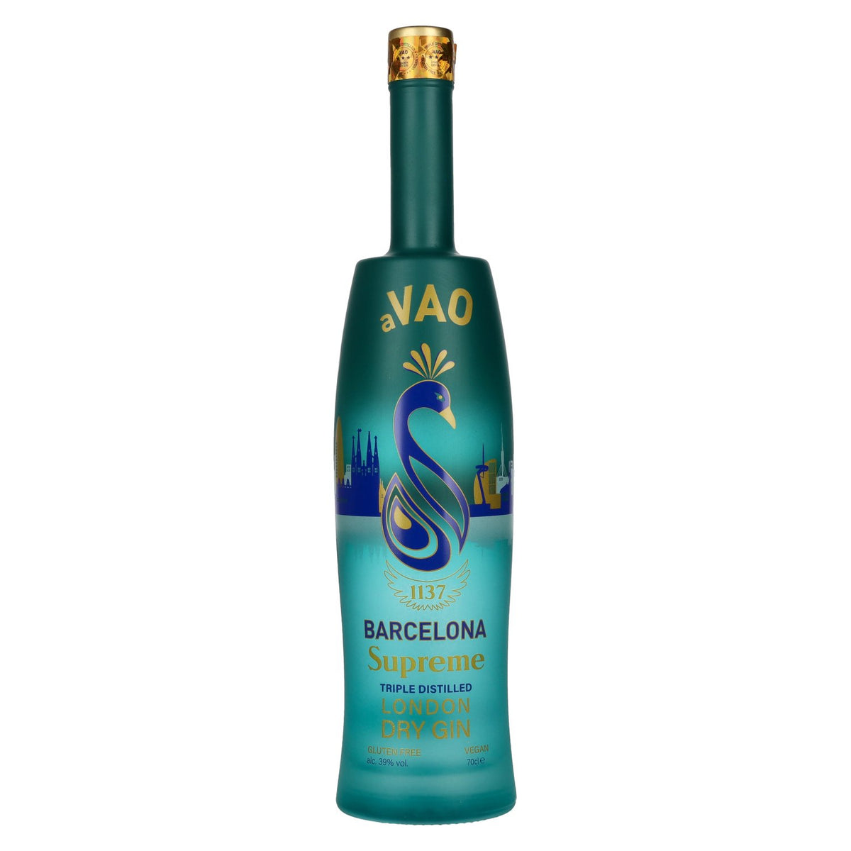 aVAO 1137 Barcelona Supreme Gin London Dry triple distillation 39 % vol. 0,7 l