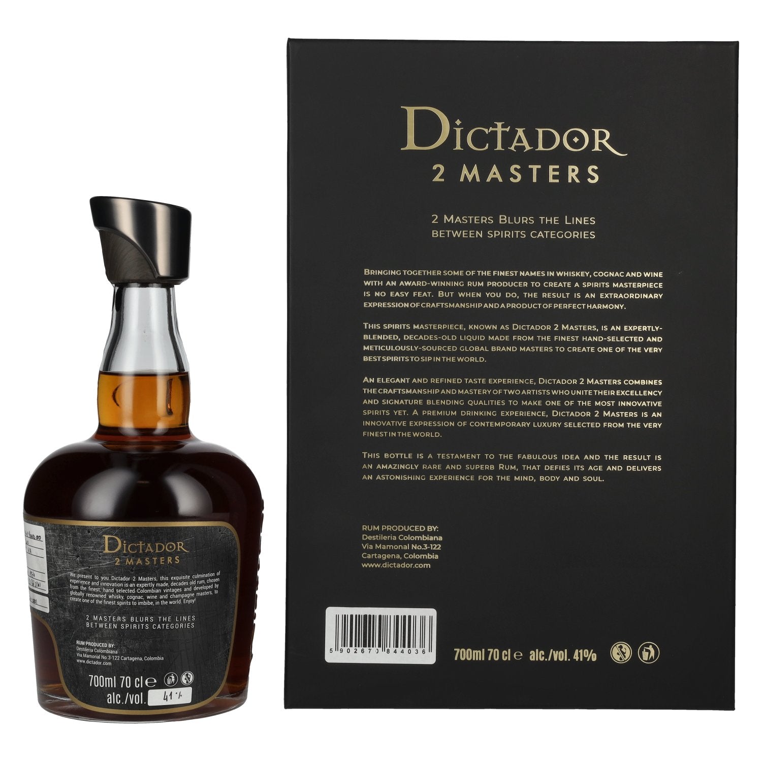 Dictador 2 MASTERS 1978 39 Years Old Hardy Finish 41% Vol. 0,7l in Geschenkbox