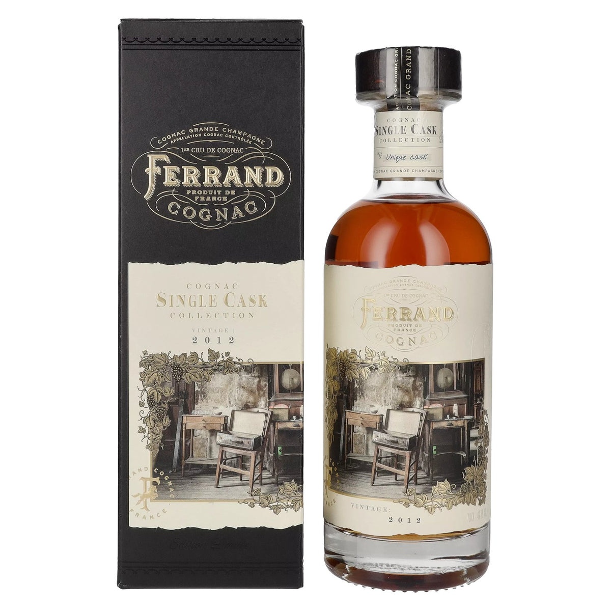 Cognac Ferrand SINGLE CASK Collection Millésime 2012 49,8 % vol. 0,7 l dans un coffret cadeau