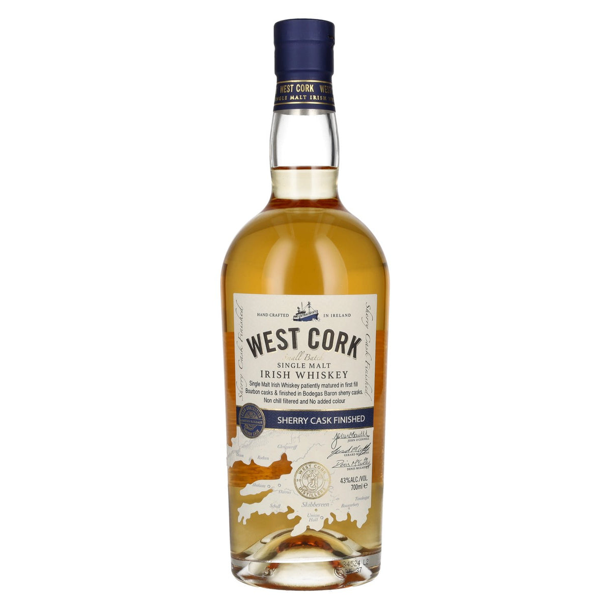 West Cork SHERRY CASK FINISHED Irish Single Malt Whiskey 43% vol. 0,7l