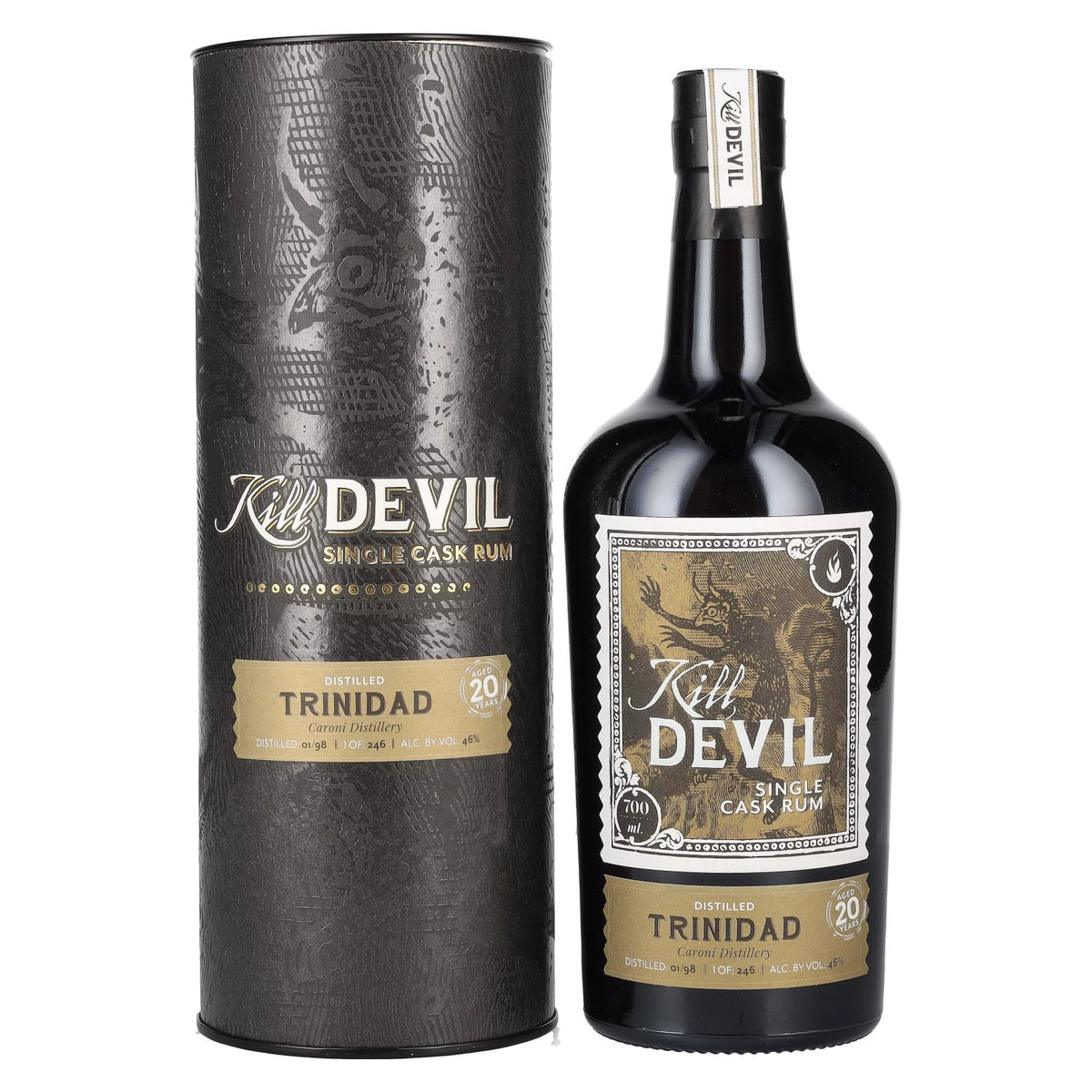 Hunter Laing Kill Devil Trinidad Caroni 20 ans d'âge, rhum en fût unique 1998, 46 % vol., 0,7 l, dans un coffret cadeau