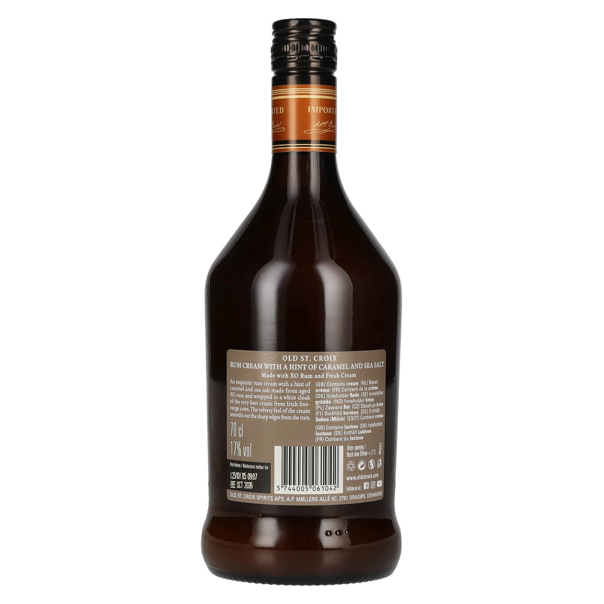 Old St. Croix A.H. Riise Liqueur à la crème et au caramel 17 % vol. 0,7 l