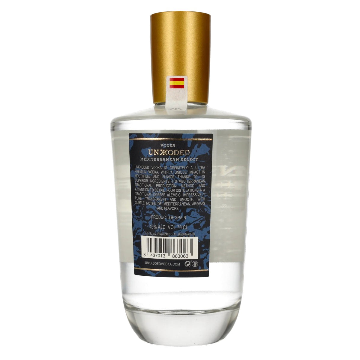 Unkkoded Mediterranean Select Vodka 40% Vol. 0,7l