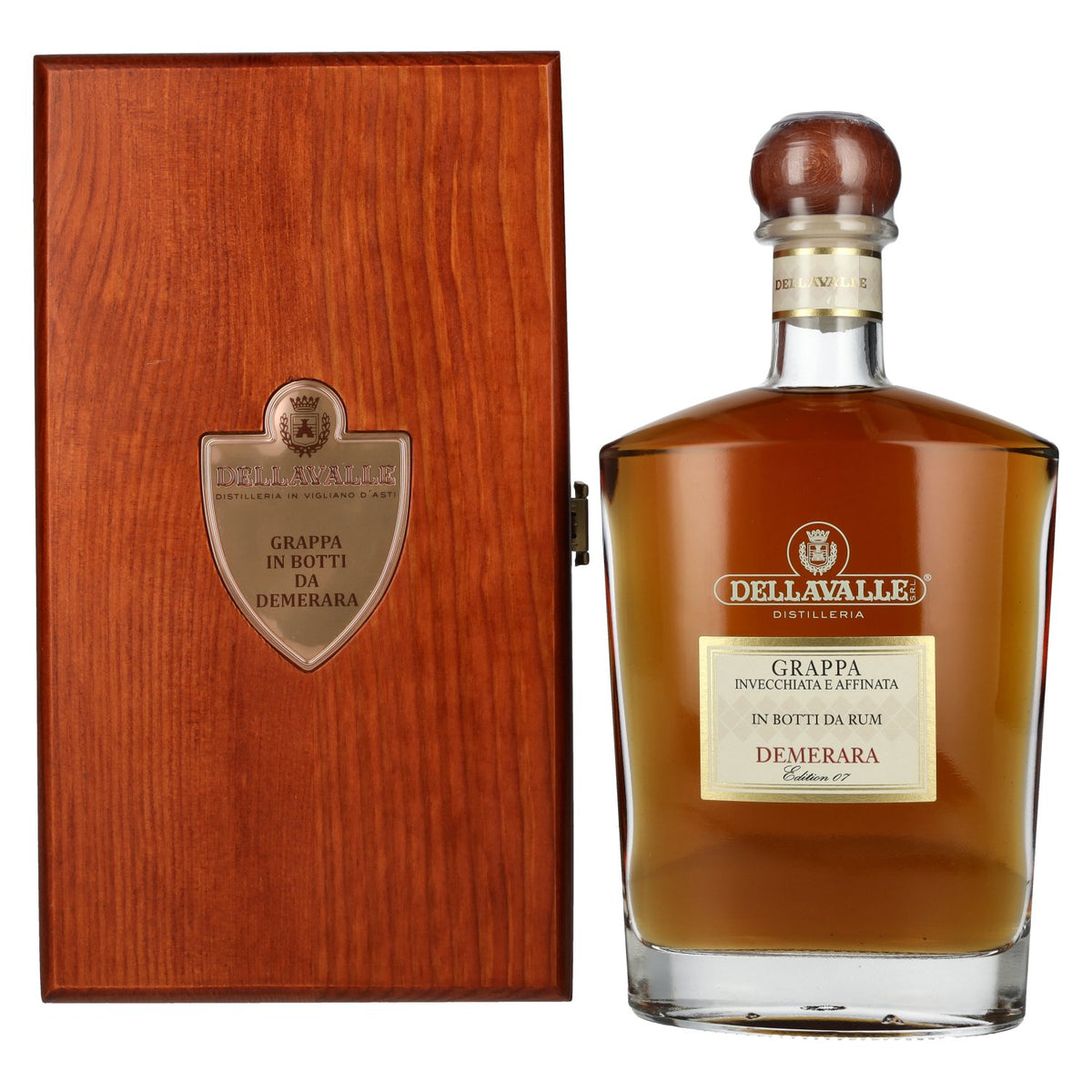 Dellavalle Grappa Demerara In Botti Da Rum Edition 07 42% Vol. 0,7l in wooden box