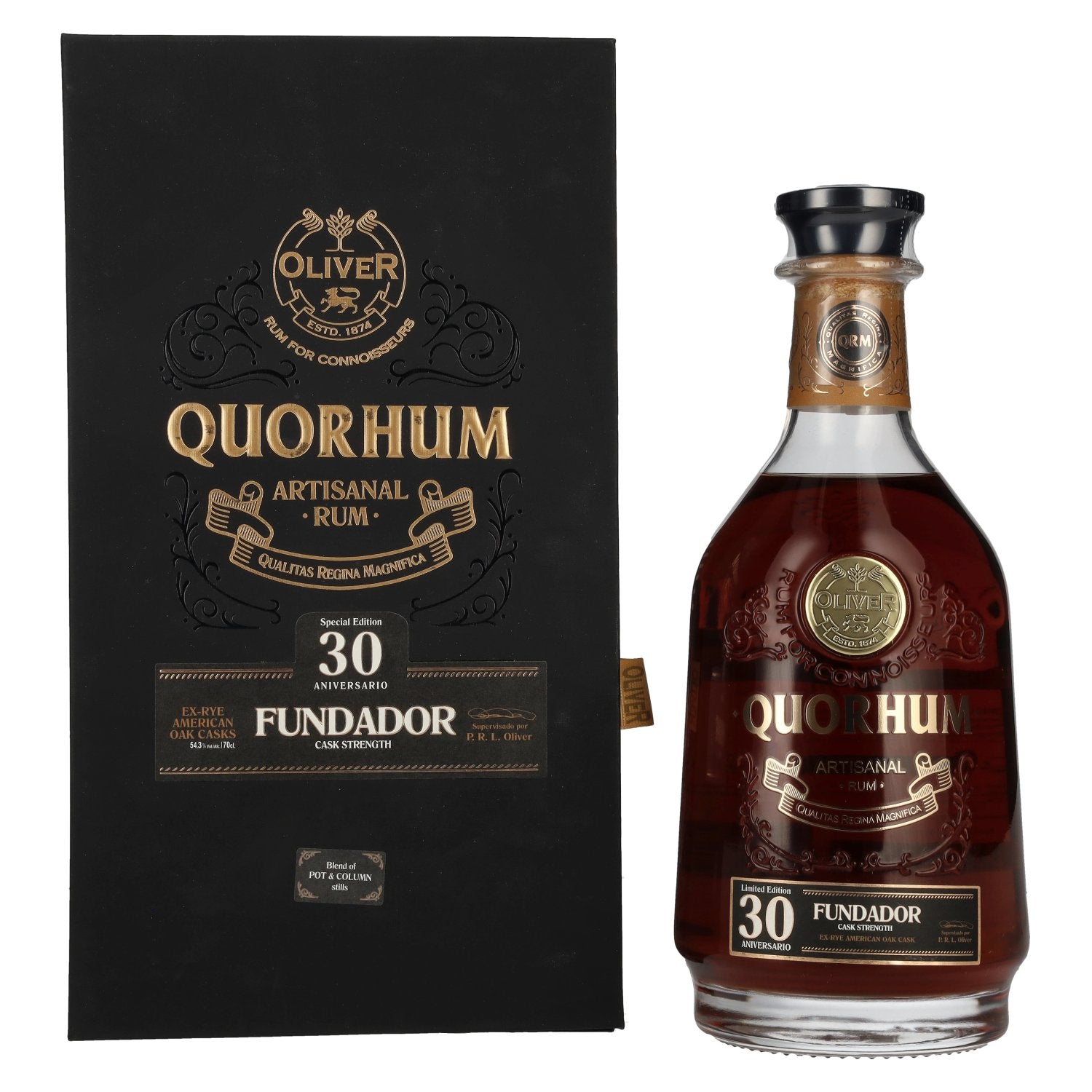 Ron Quorhum 30 Aniversario FUNDADOR Cask Strength Limited Edition 54,3% vol. 0,7l en coffret cadeau