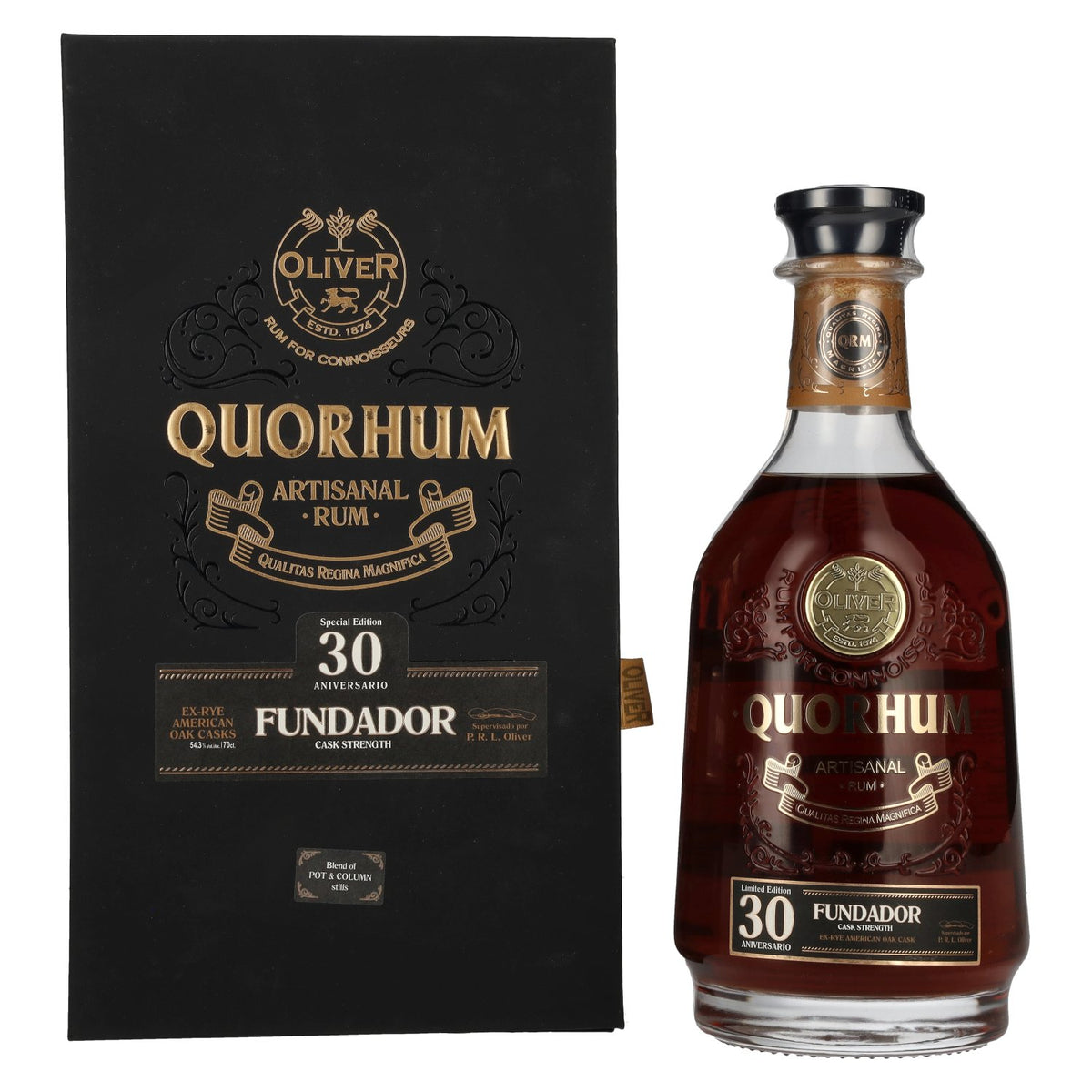 Ron Quorhum 30 Aniversario FUNDADOR Cask Strength Limited Edition 54,3% Vol. 0,7l in gift box