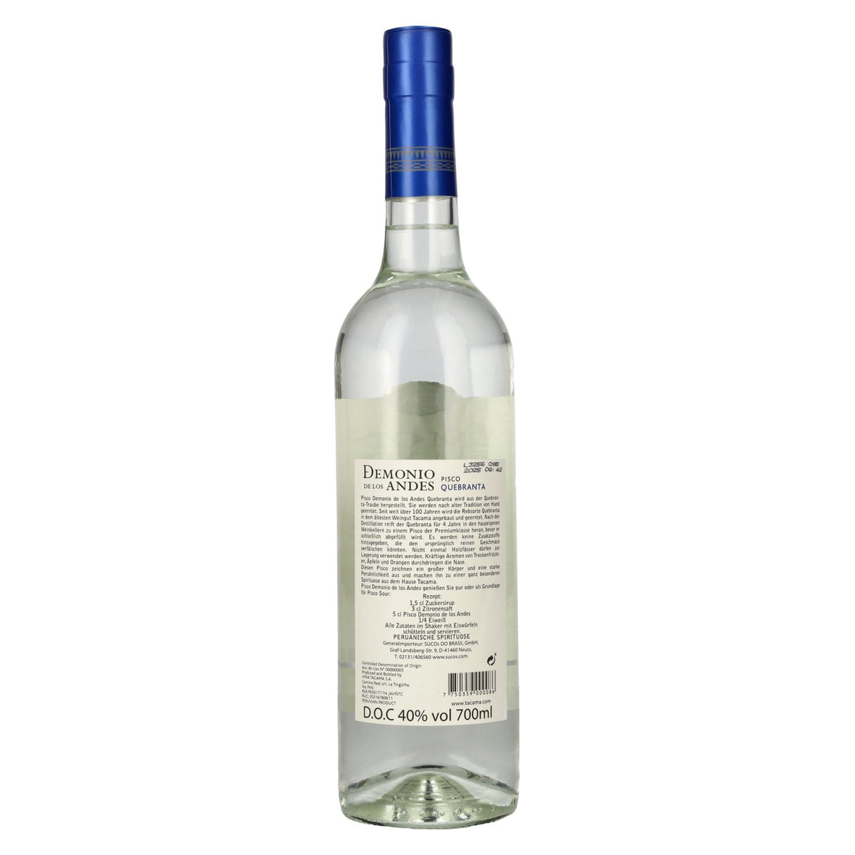 Tacama Demonio de los Andes QUEBRANTA Pisco 40% Vol. 0,7l