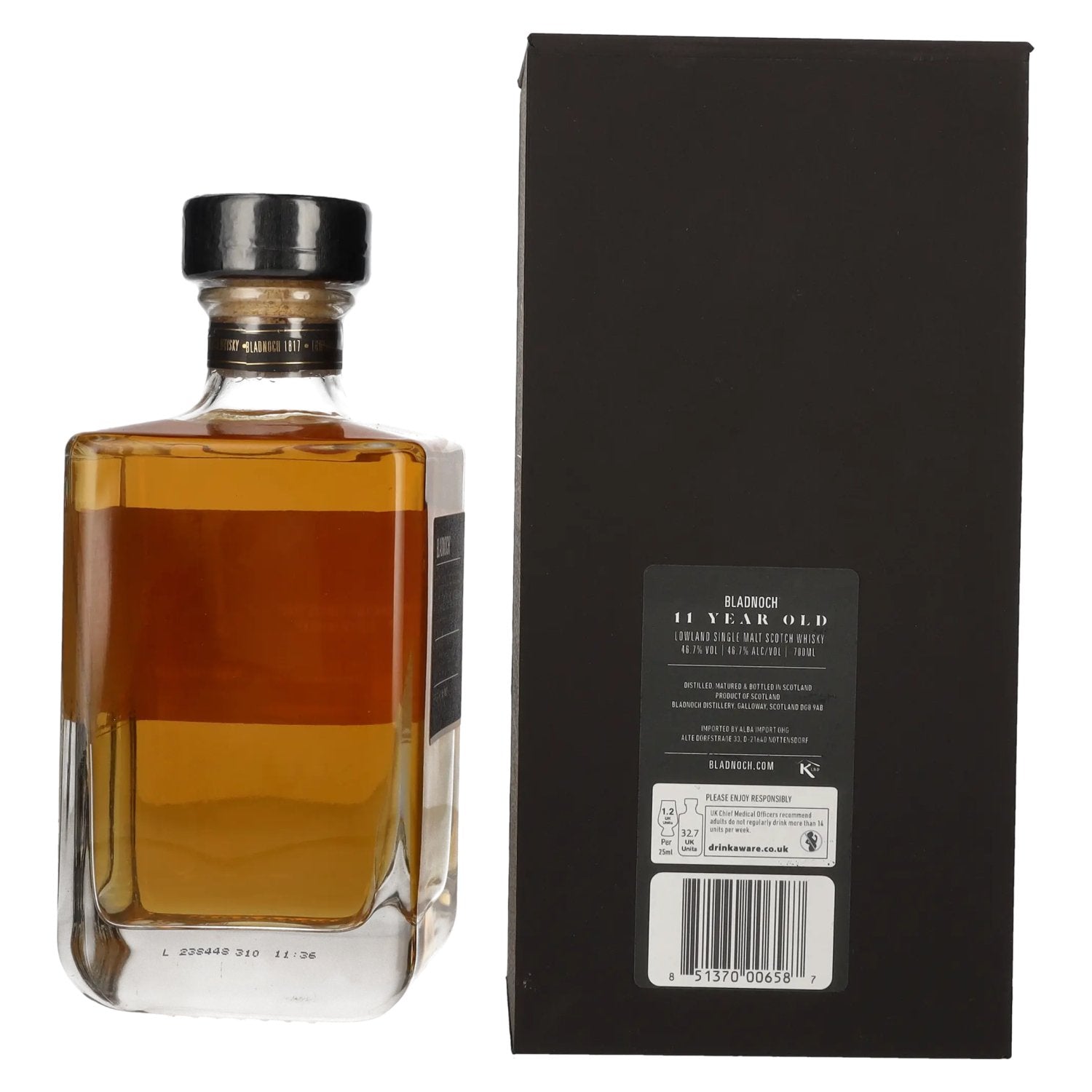 Bladnoch 11 Years Old Lowland Single Malt Scotch Whisky 46,7% Vol. 0,7l in gift box