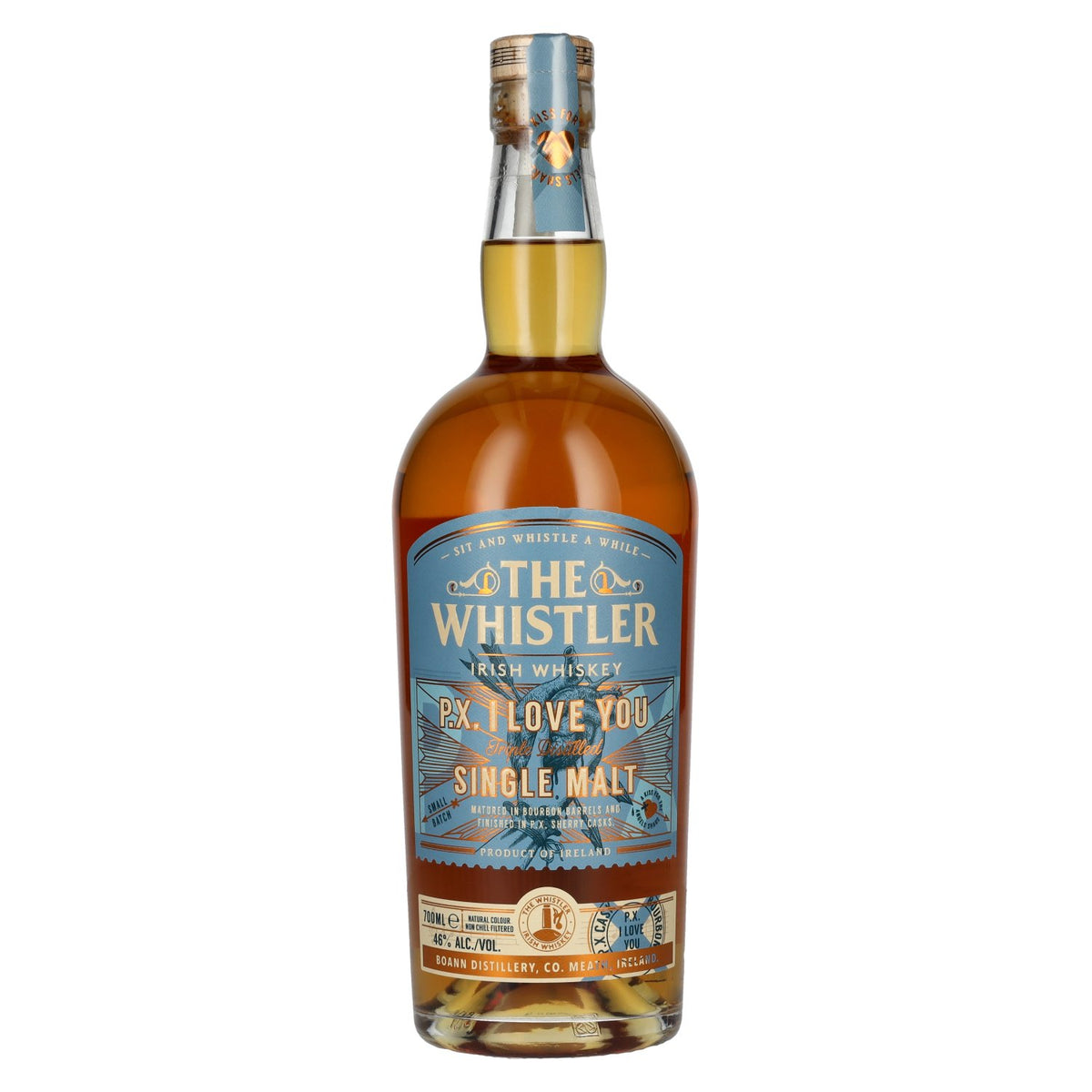 The Whistler Whiskey Irish Whiskey P.X. I LOVE YOU Single Malt 46% Vol. 0,7l
