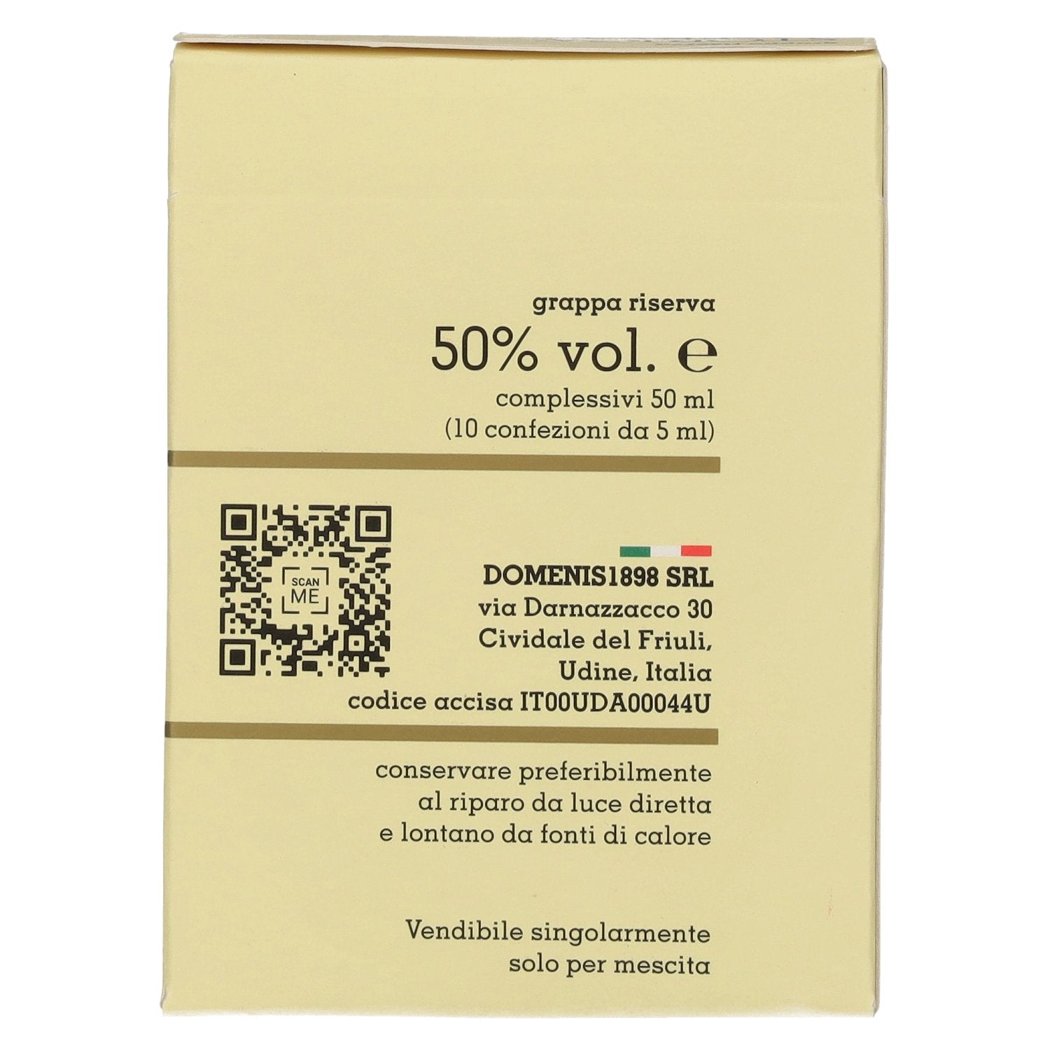 Domenis 1898 STORICA RISERVA Grappa 50% vol. 10 x 0.005 l in a gift box
