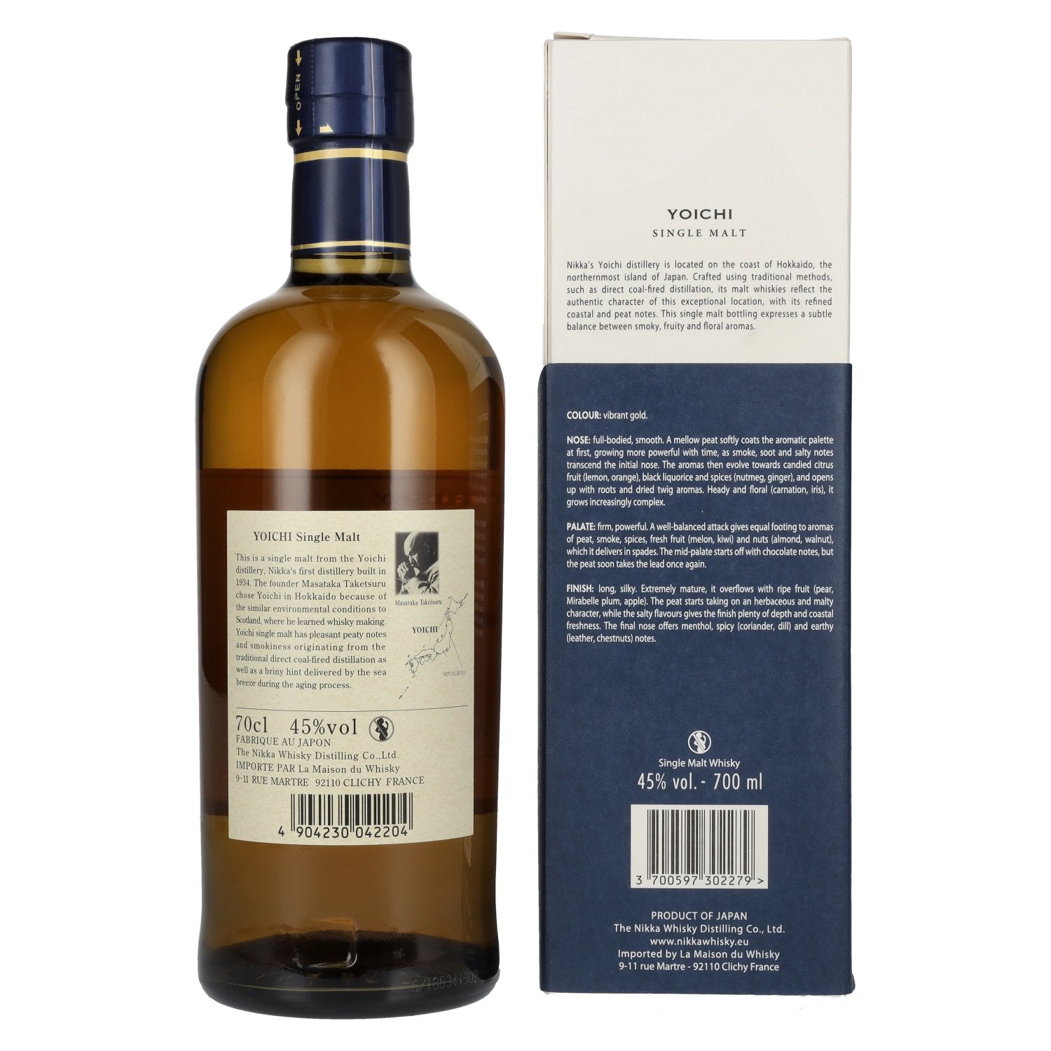 Nikka Yoichi Single Malt Whisky 45% vol. 0,7l en boîte cadeau
