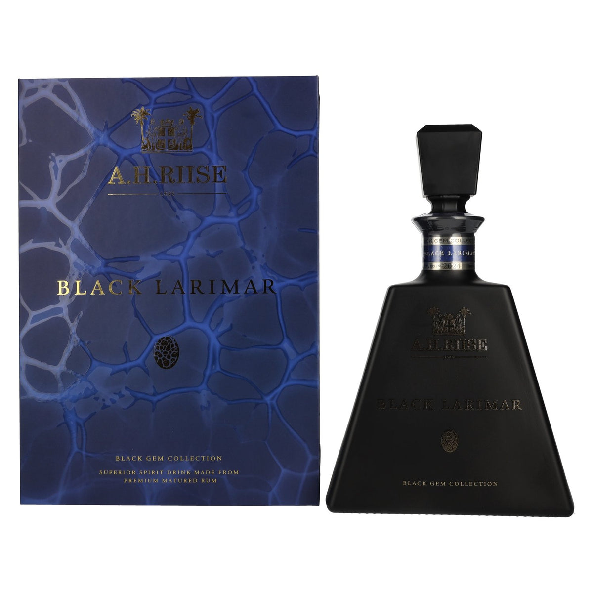 A.H. Riise Black BLACK LARIMAR Gem Collection Spirit Drink 45,2% vol. 0,7l en coffret cadeau