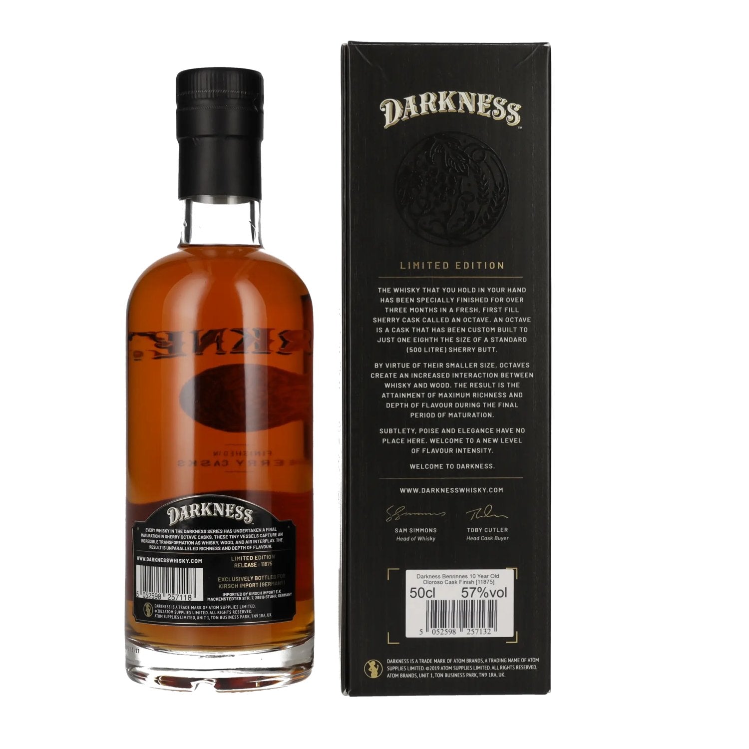 Darkness BENRINNES 10 Years Old OLOROSO CASK FINISH 57% Vol. 0,5l in gift box
