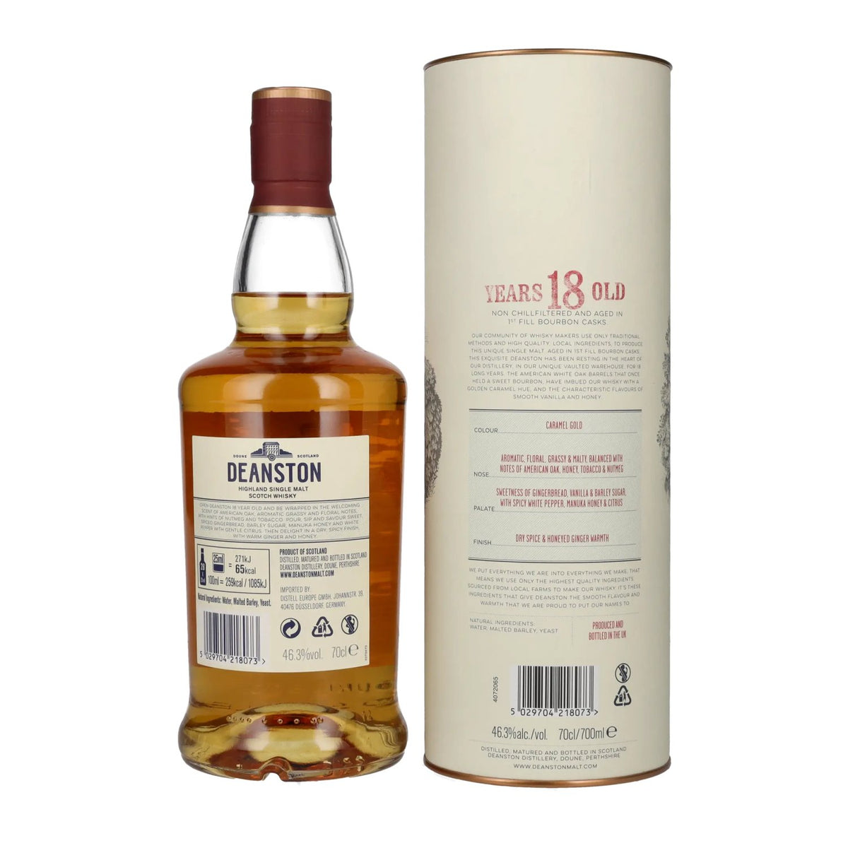 Deanston 18 Years Old Highland Single Malt 46,3% Vol. 0,7l in gift box