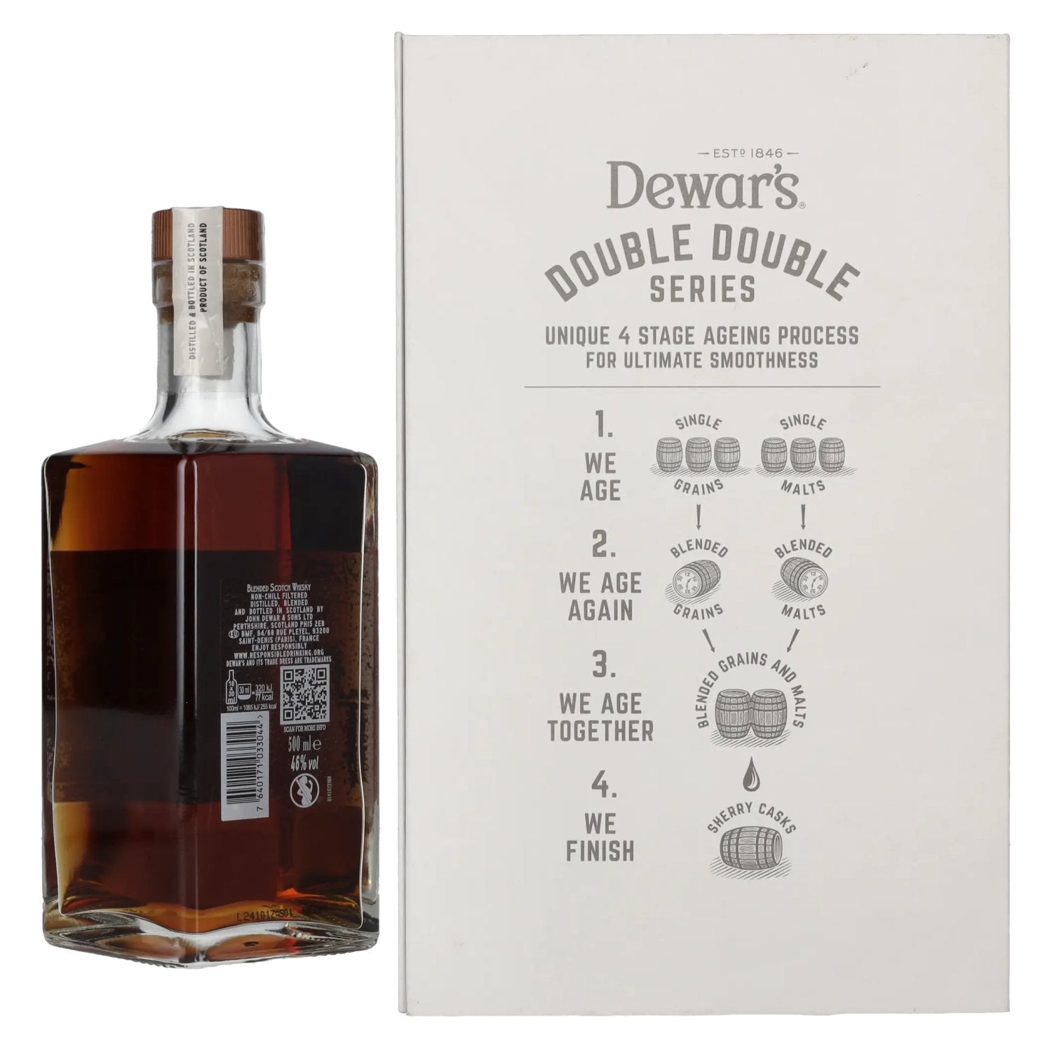 Dewar's 32 Years Old Double Double Aged Blended Scotch Whisky 46% Vol. 0,5l en boîte cadeau