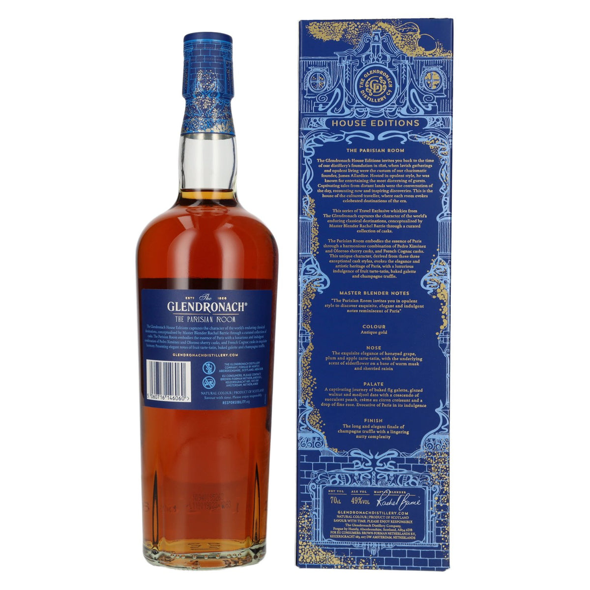 The GlenDronach House Editions THE PARISIAN ROOM Highland Single Malt 49% vol. 0.7l in a gift box