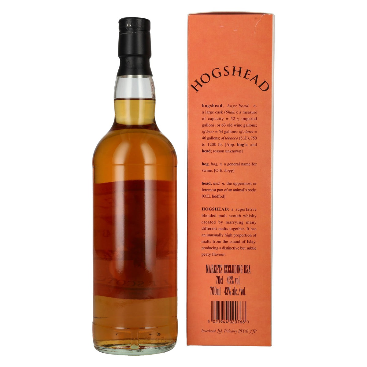 Hogshead Fine Old Blended Malt Scotch Whisky 43% Vol. 0,7l in Geschenkbox