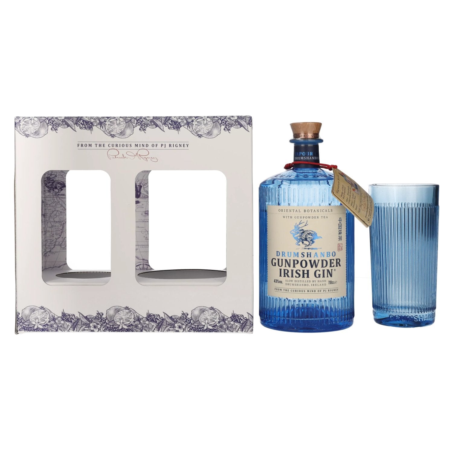 Drumshanbo Gunpowder Irish Gin 43% vol. 0,7l en boîte cadeau avec verre