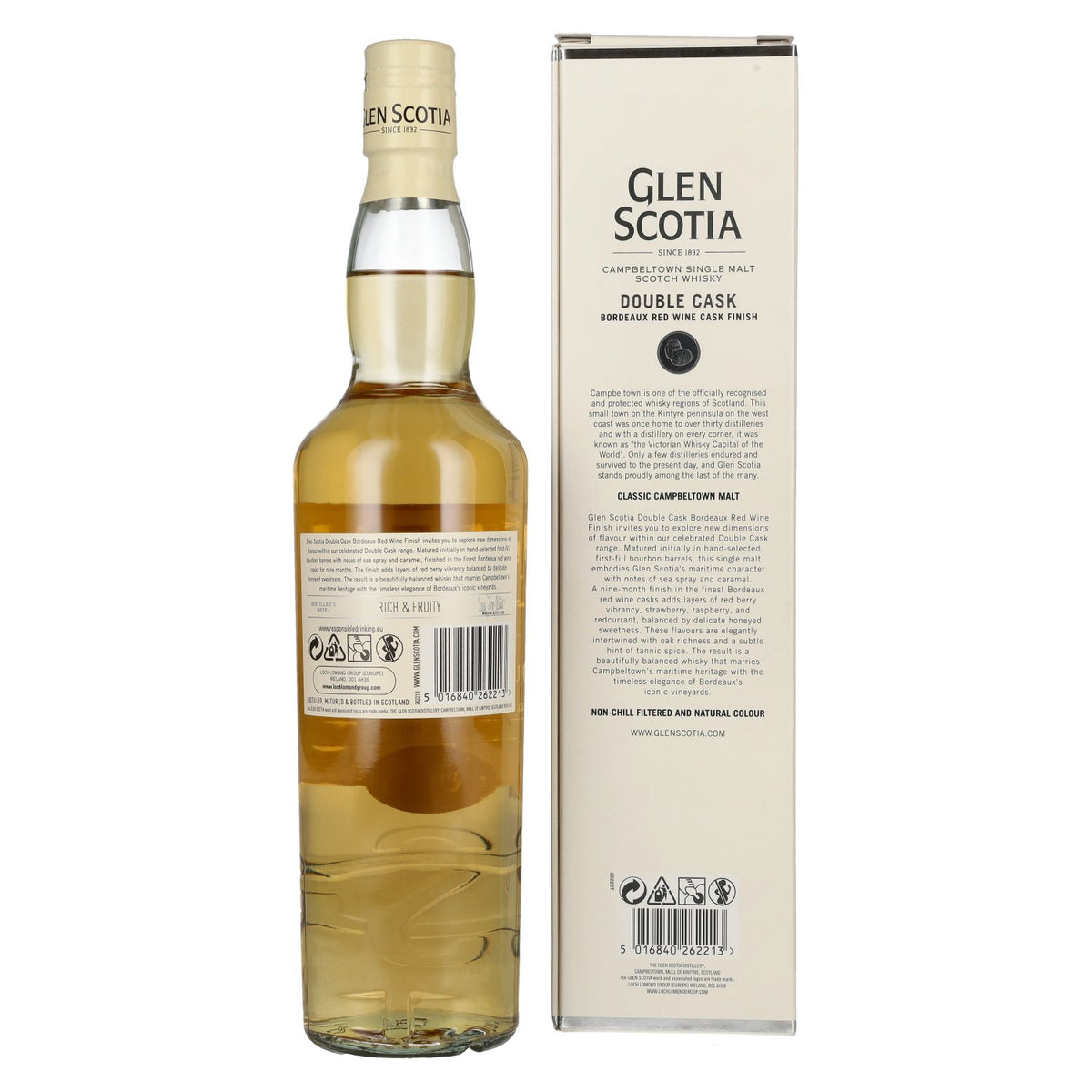 Glen Scotia DOUBLE CASK Bordeaux Red Wine Cask Single Malt Scotch Whisky 46% Vol. 0,7l in Geschenkbox