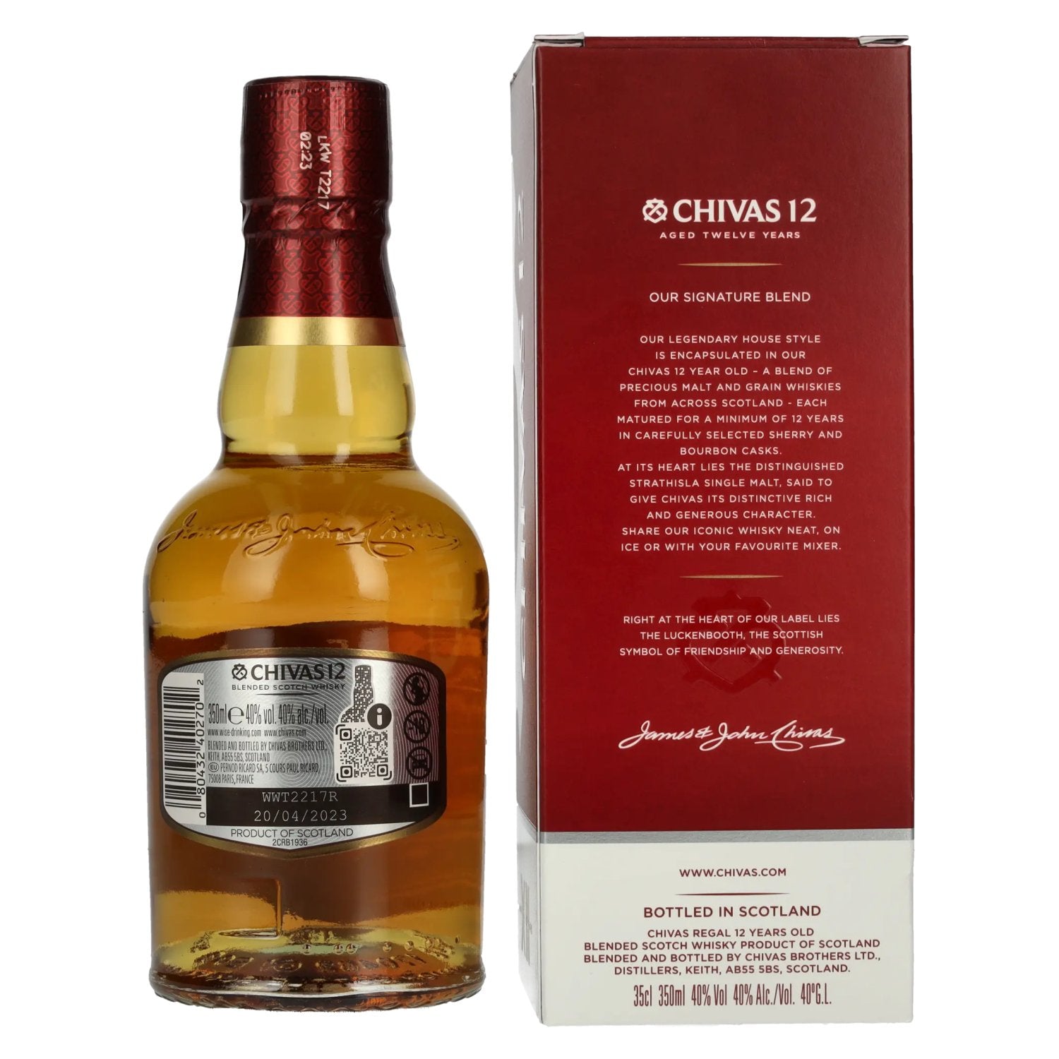 Chivas Regal 12 Years Old Blended Scotch Whisky 40% Vol. 0,35l dans une boîte cadeau