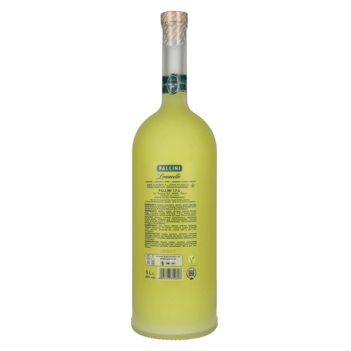 Pallini Limoncello Liqueur 26% Vol. 3l