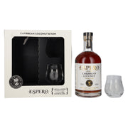 Ron Espero Caribbean Coconut & Rum Liqueur 40% Vol. 0,7l in Geschenkbox mit 2 Gläser