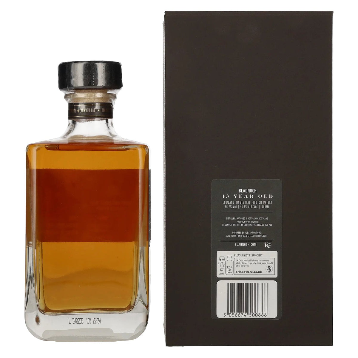 Bladnoch 13 Years Old Lowland Single Malt Bourbon Cask 46,7% Vol. 0,7l en boîte cadeau