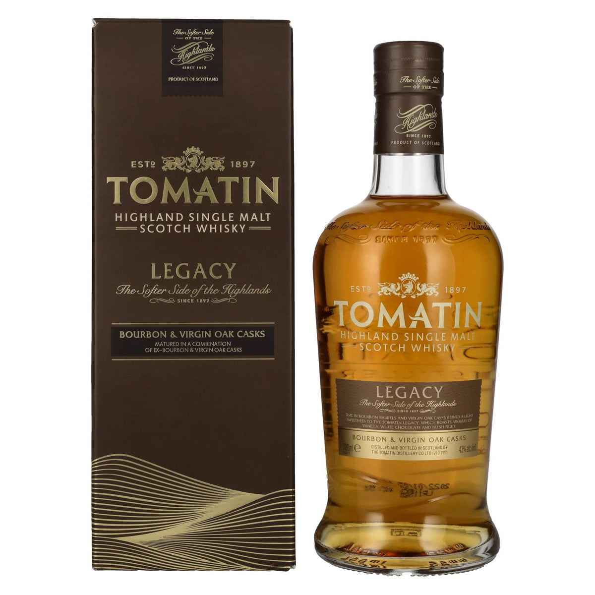 Tomatin Legacy Highland Single Malt Scotch Whisky 43% Vol. 0,7l en boîte cadeau