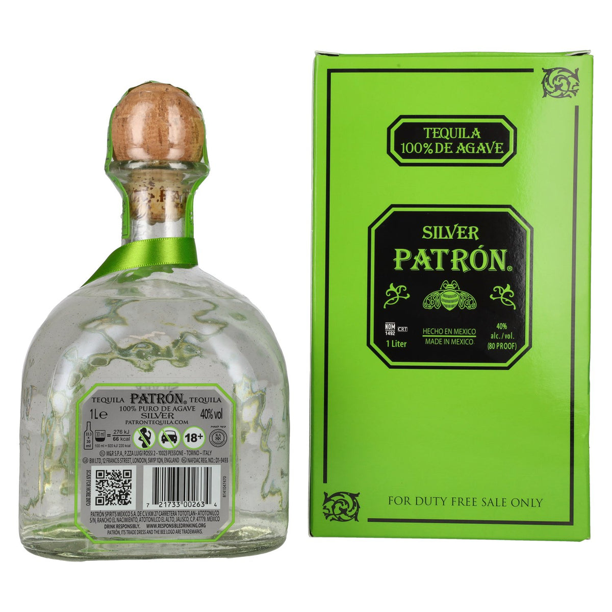 Patrón Tequila Silver 40% Vol. 1l in gift box