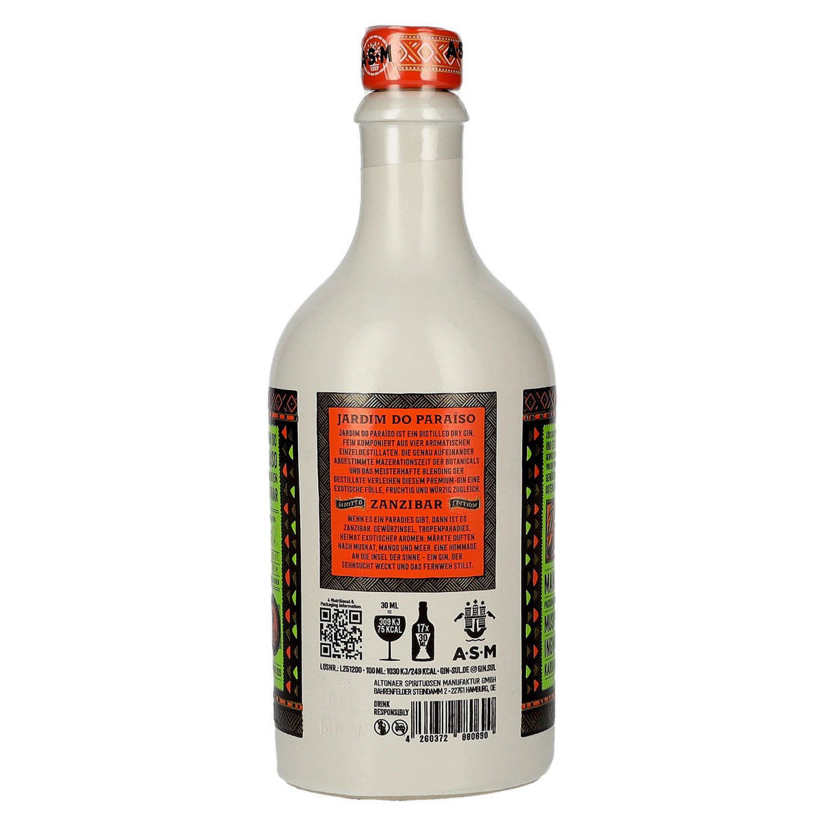 Gin Sul Jardim do Paraíso Zanzibar Dry Gin Limited Edition 2025 45% Vol. 0,5l