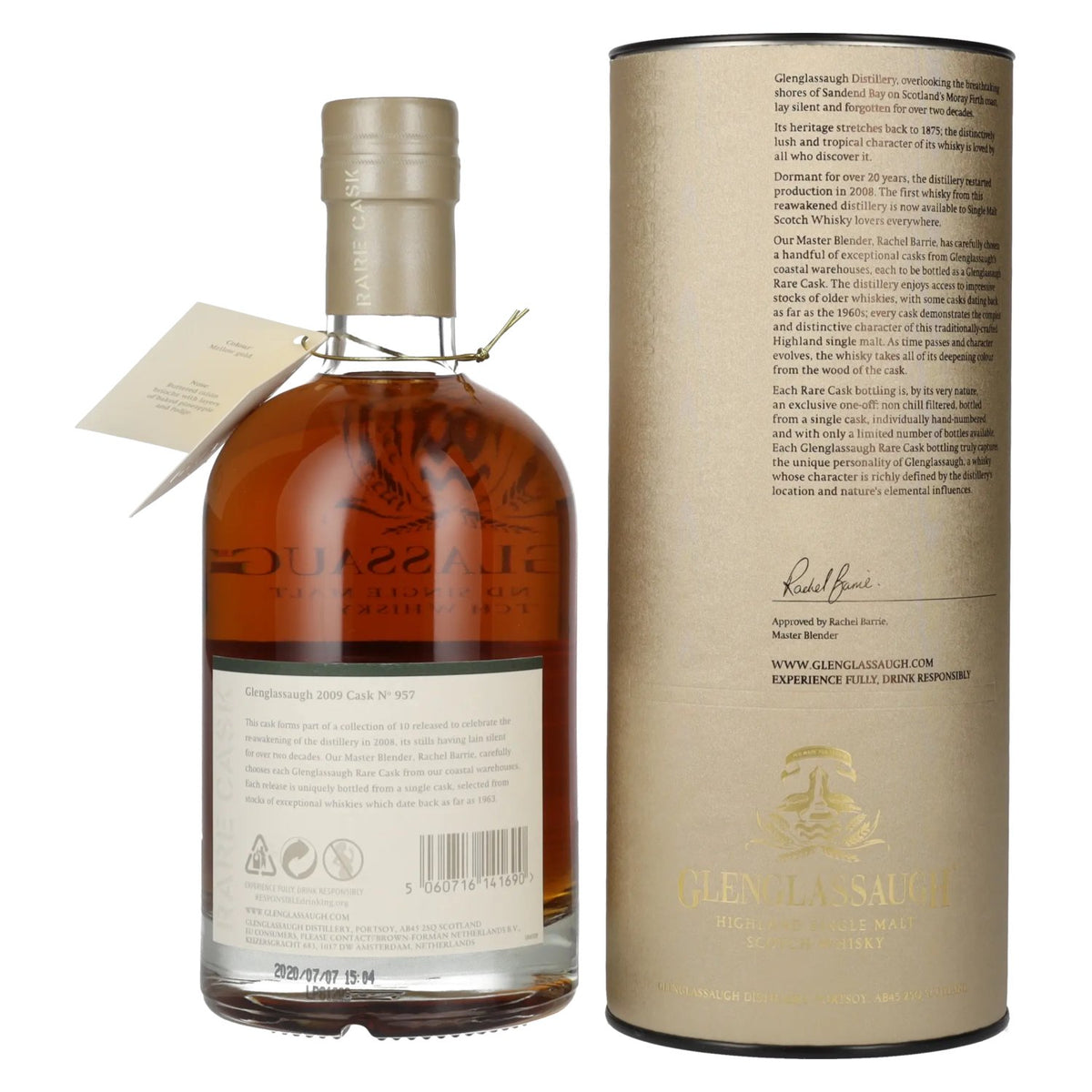 Glenglassaugh 10 Years Old RARE CASK RELEASE 2009 Sherry Puncheon Cask 957 57,9% Vol. 0,7l en boîte cadeau