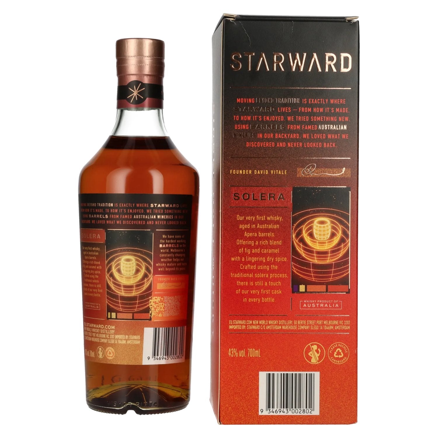 Starward SOLERA Single Malt Australian Whisky 43% Vol. 0,7l en boîte cadeau