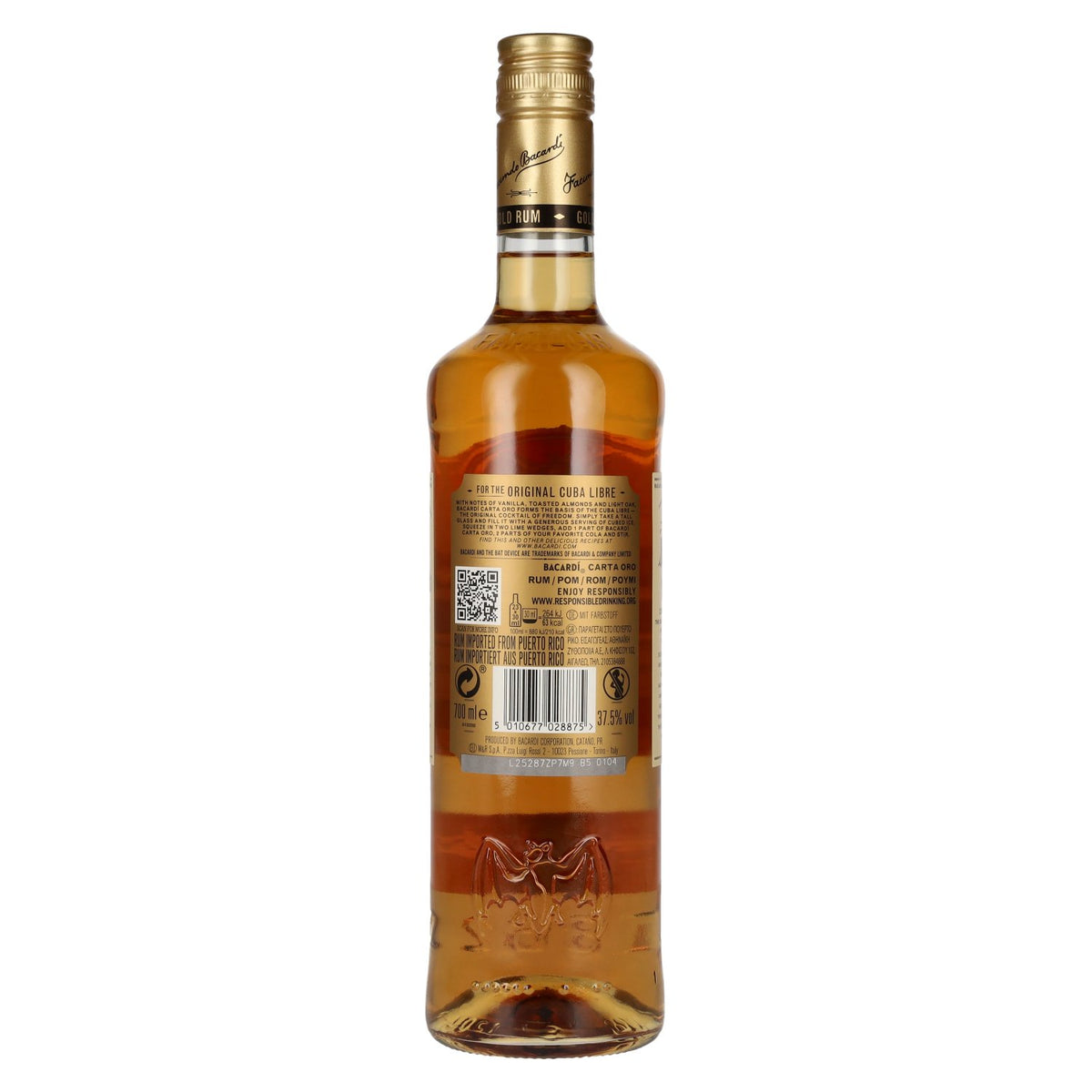 Bacardi Carta Oro 37.5% ABV 0.7l
