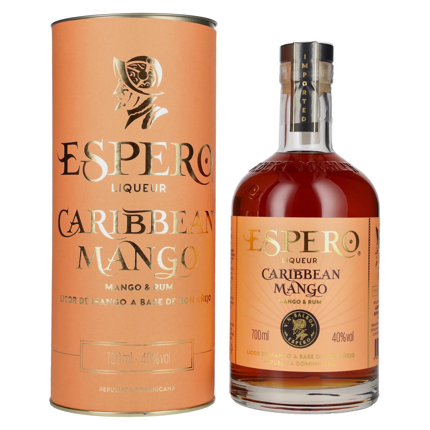 Ron Espero Caribbean Mango & Rum Liqueur 40% Vol. 0,7l in Geschenkbox