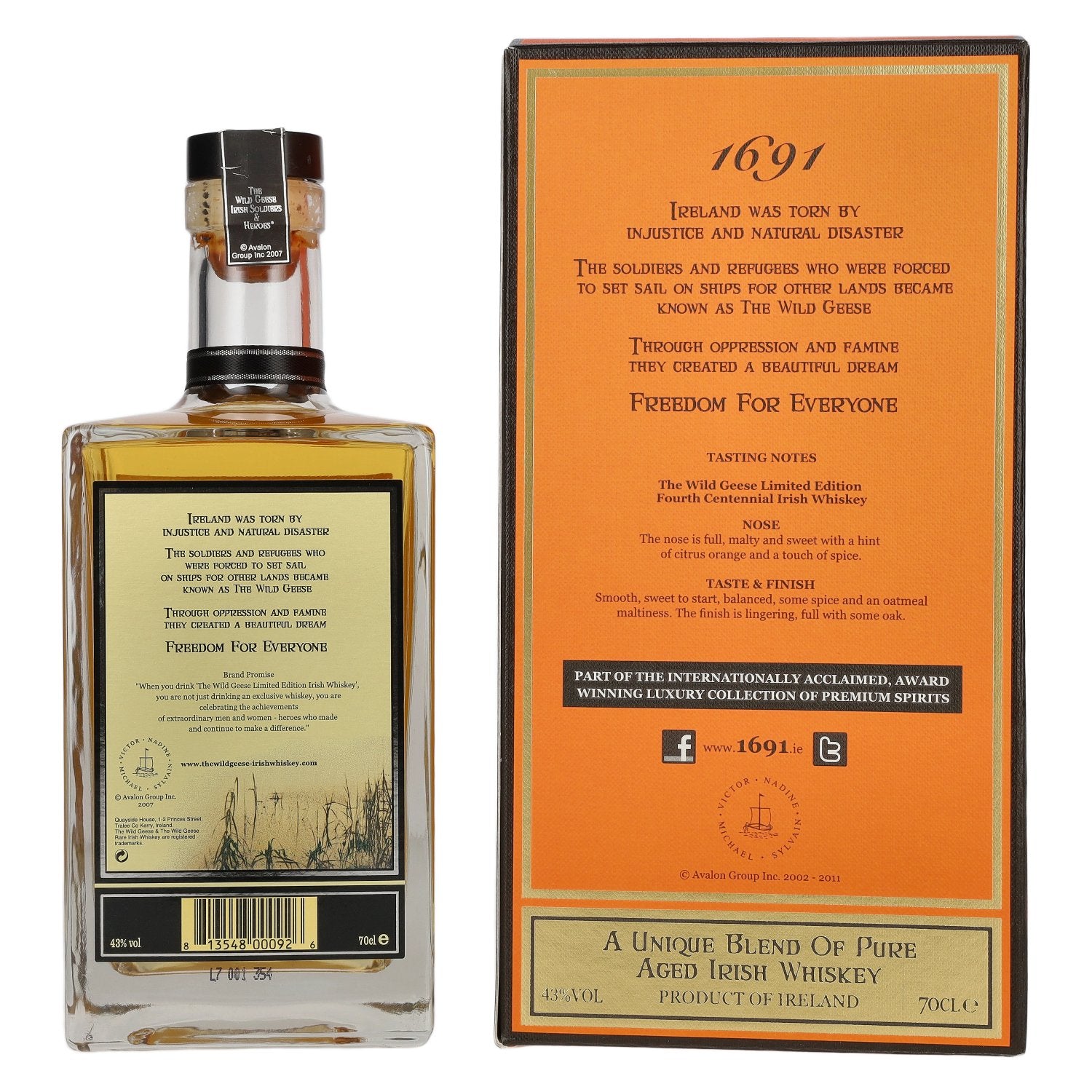 The Wild Geese 4th Centenary Limited Edition 43% vol. 0.7l in a gift box