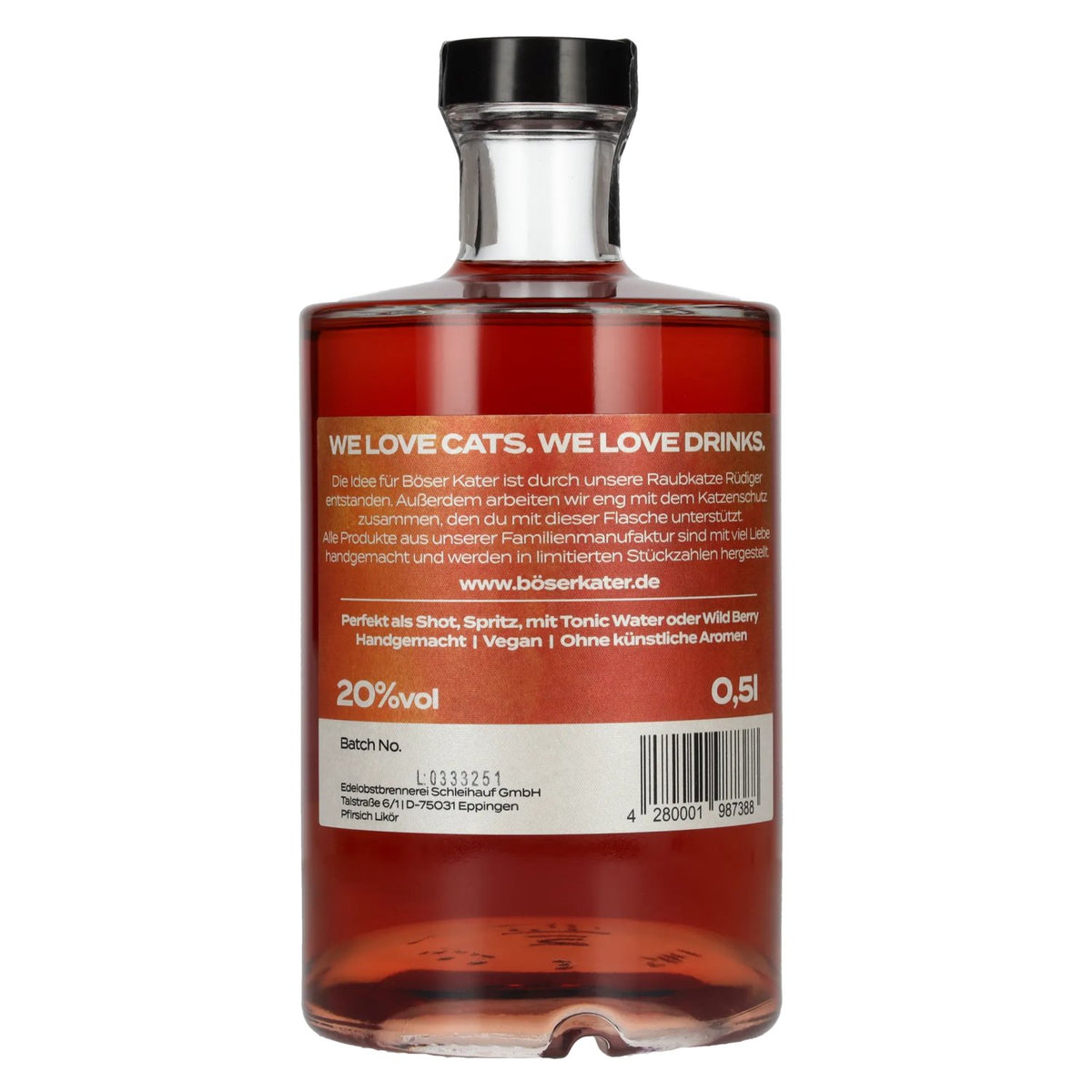 BÖSER KATER Pfirsich Likör 20% Vol. 0,5l