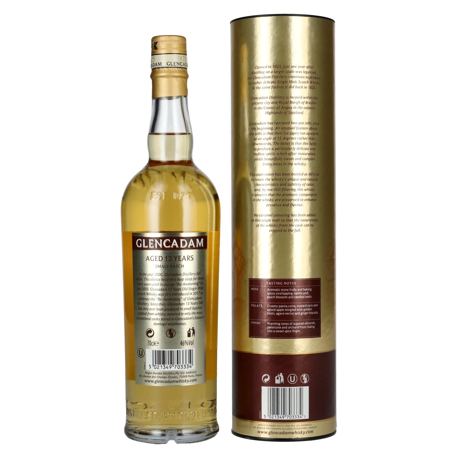 Glencadam 13 Years Old SMALL BATCH Highland Single Malt Scotch 46% Vol. 0,7l en boîte cadeau